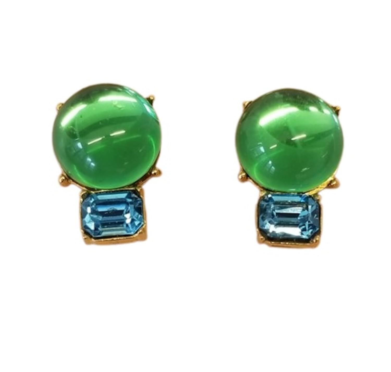 Kenneth Jay Lane Crystal Clip-On Earrings for Women - Elegant Resin & Glass Dangle Earrings for Parties, Weddings & Special Occasions