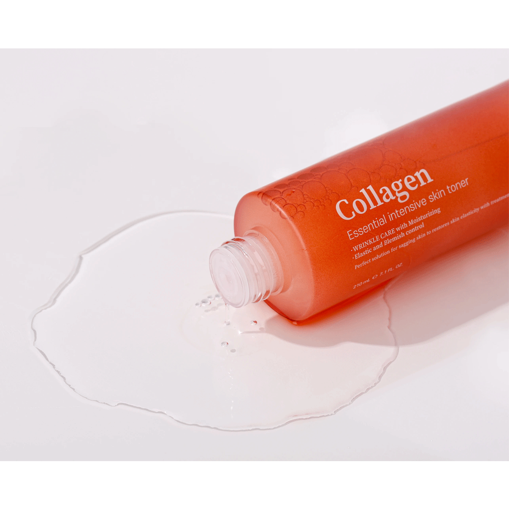 Bergamo Collagen Essential Intensive Skin Toner 210ml - Hydrating & Anti-Aging Facial Toner for Glowing Skin | Daily Skincare Routine, Morning & Night Use