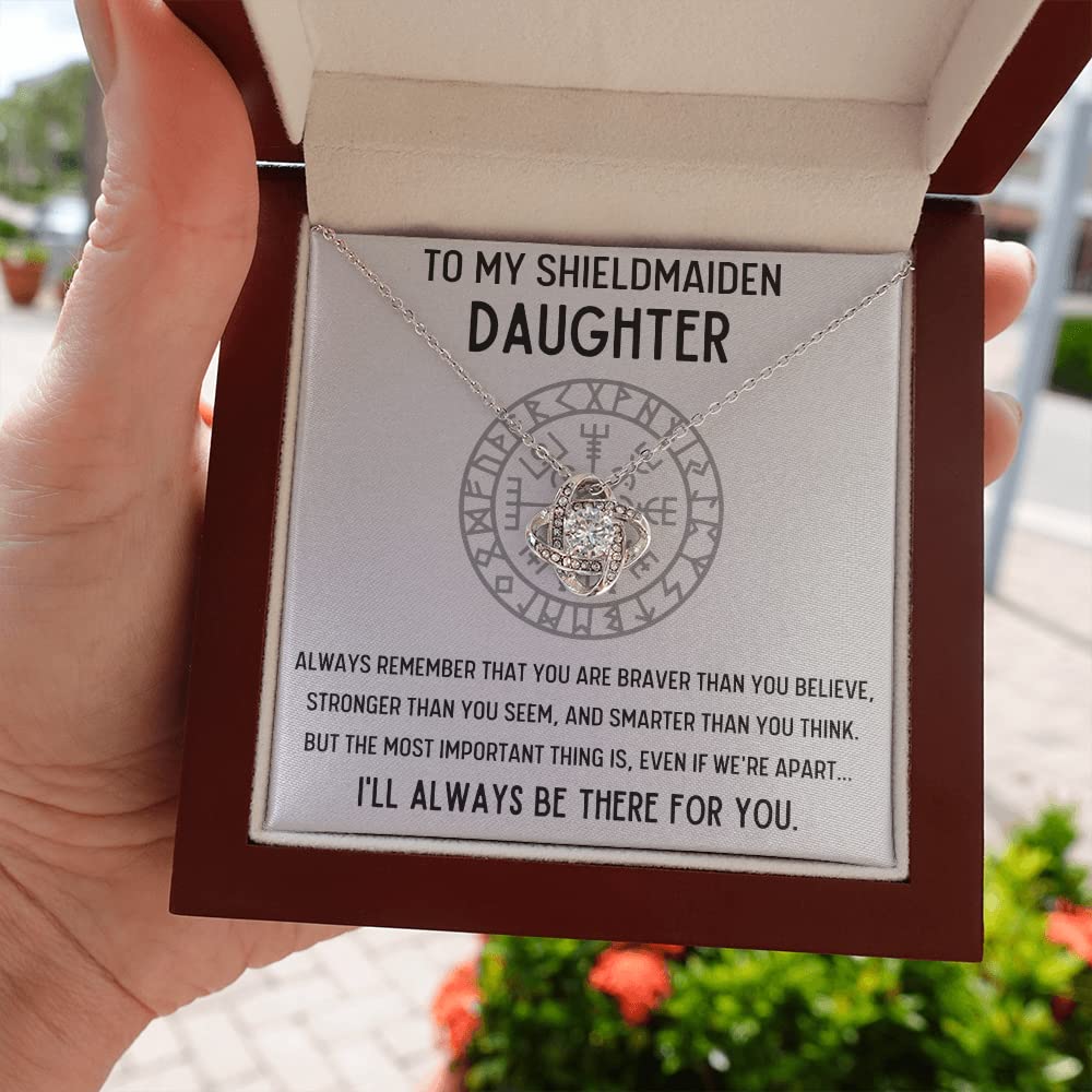 OC9 Viking Shieldmaiden Necklace for Women - Norse Jewelry Pendant with Gift Box & Message Card - Perfect for Birthdays, Anniversaries & Viking Lovers