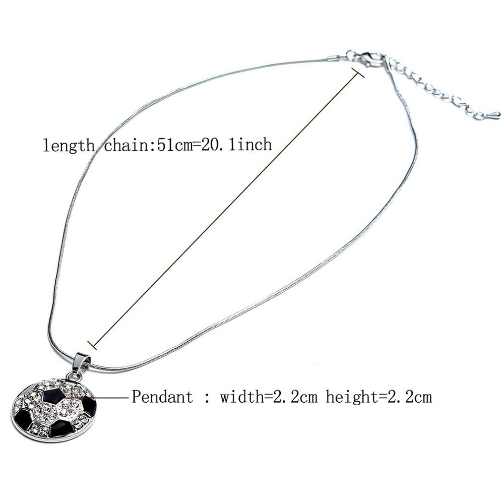 BANCHELLE Soccer Pendant Necklace for Women & Men - Stainless Steel Sports Fan Jewelry Gift for Soccer Players, Coaches, Fans - Perfect for Games, Training, and Everyday Wear