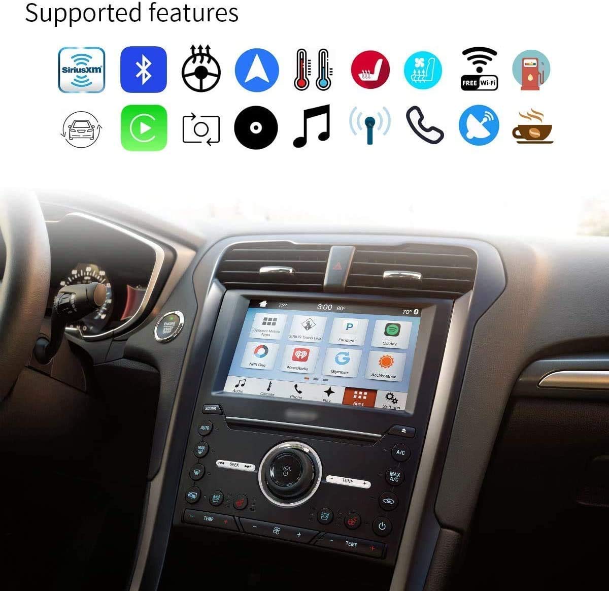 SYNC 2 to 3 Upgrade Kit for Ford C-Max 2015 - 8-Inch Touchscreen with Apple CarPlay, DIY Wallpaper, Video Playback & Latest NA220 GPS Navigation Maps | MyFord Touch APIM Module & USB Interface | Perfect for Road Trips & Daily Commuting