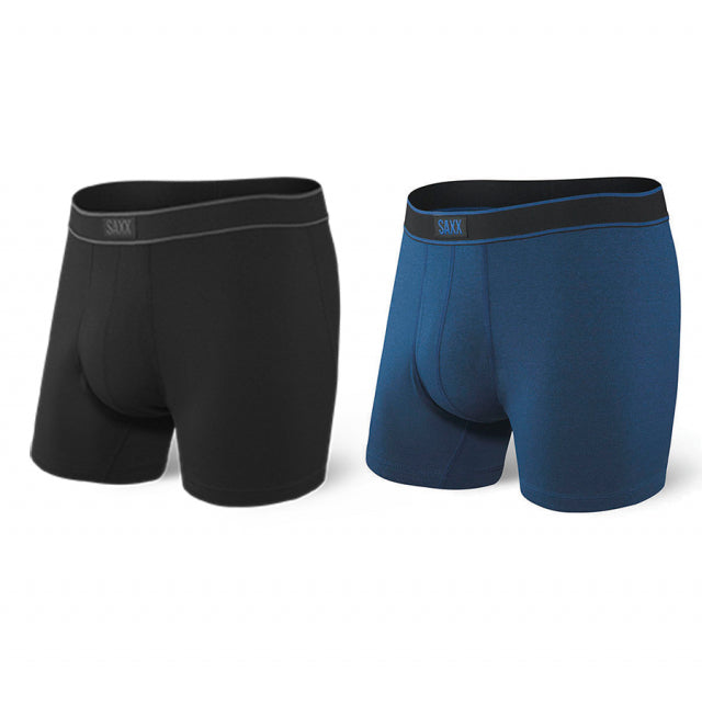 Men's Comfortable Boxer Briefs with Fly - 2 Pack Soft Breathable Underwear for Daily Wear, Workout & Travel