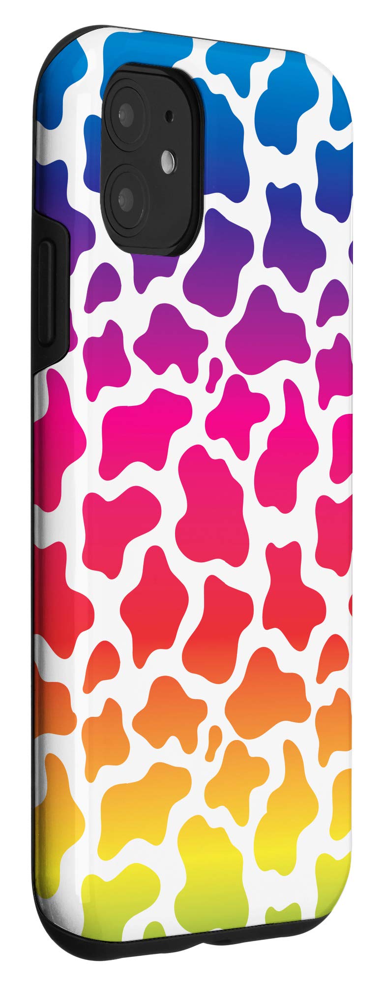 iPhone 11 Cow Print Rainbow Animal Phone Case - Cute Protective Cover for iPhone 11 - Perfect for Teens, Girls, and Animal Lovers - Great for School, Work, and Everyday Use