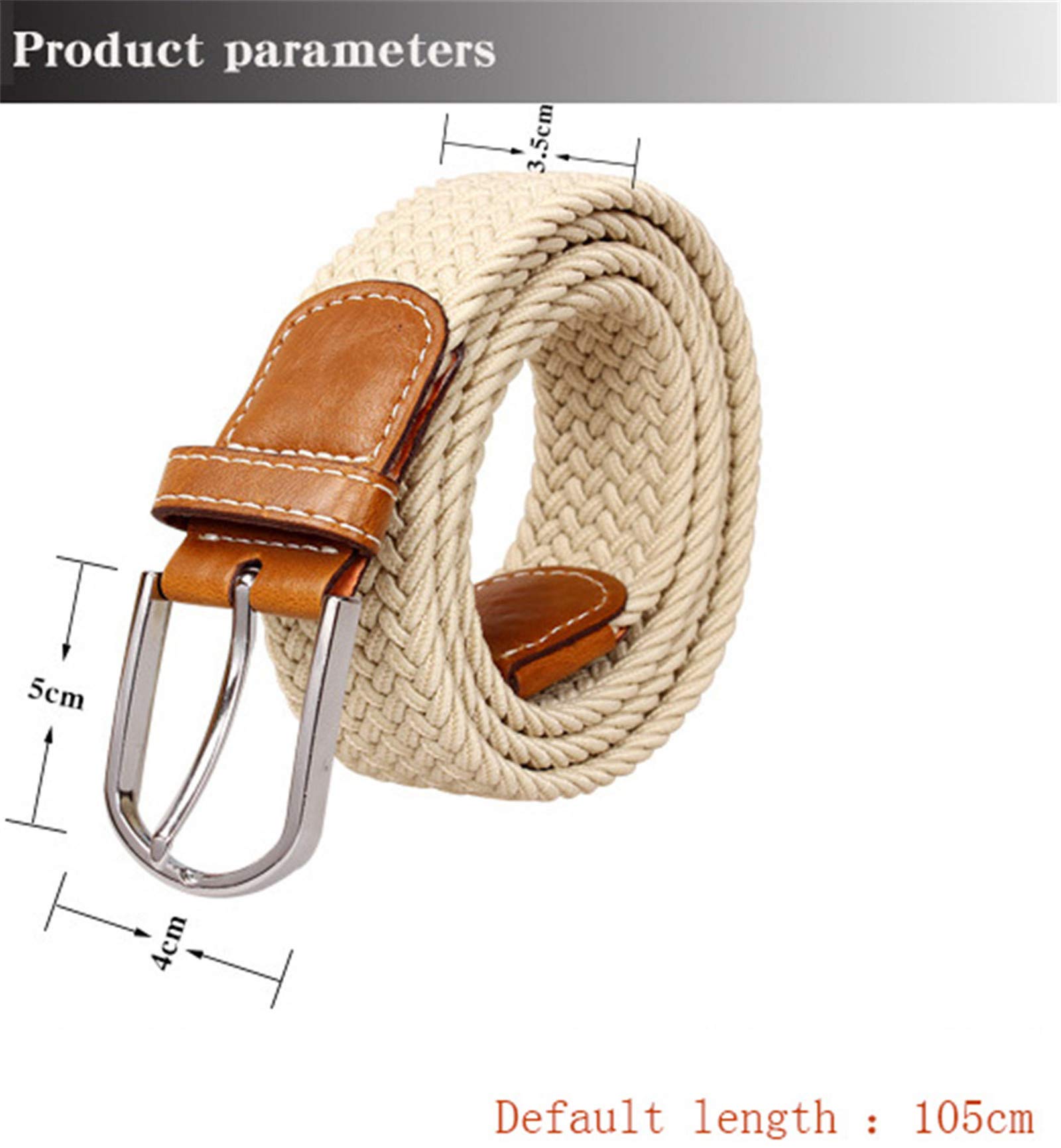 Andongnywell Men's Woven Stretch Braided Belt - Adjustable Casual Jeans Belt for Pants | Perfect for Office, Casual Wear & Daily Outfits