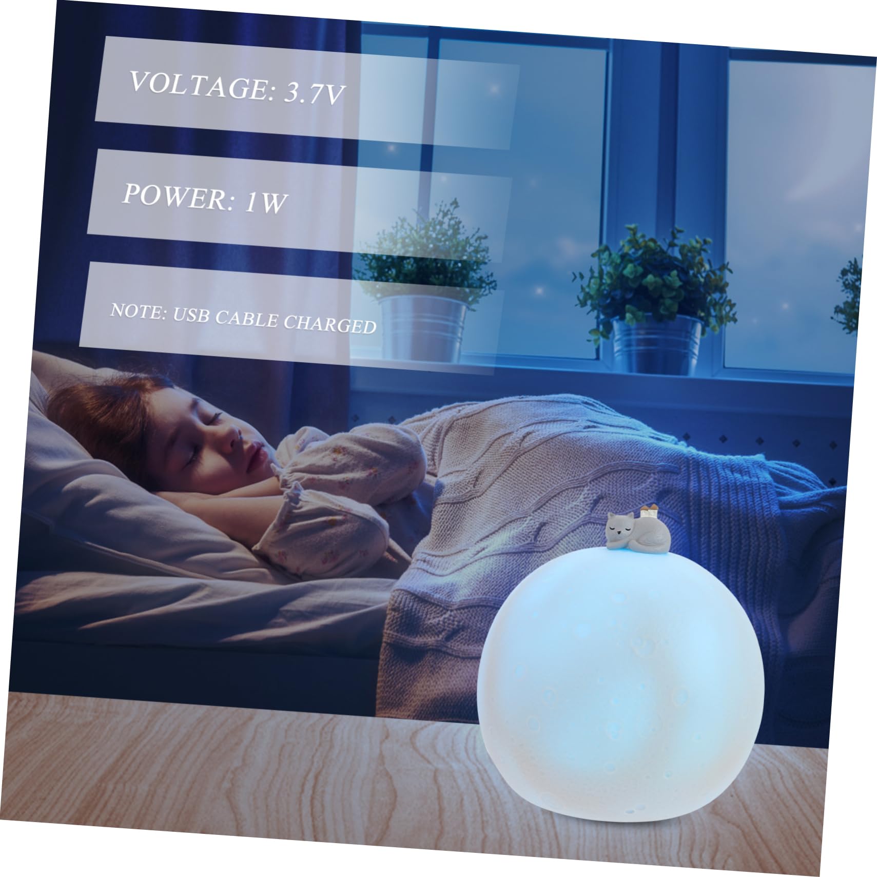 PRETYZOOM Wireless Moon Lamp with Touch Control - 3D Printed LED Night Light for Kids & Adults - Bedside, Nursery, Home Decor - Perfect for Bedrooms, Gifts & Relaxation