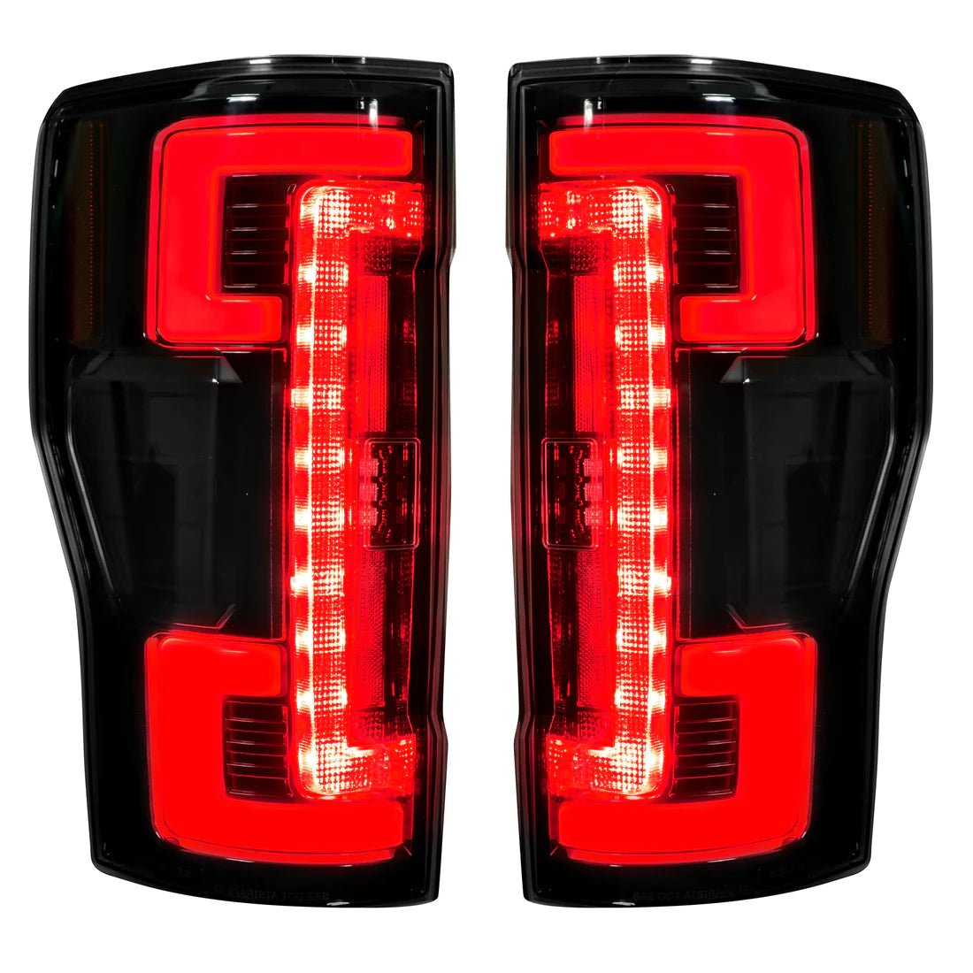 Ford Super Duty 2020-2022 LED Tail Lights - Smoked Black OLED Replacement for OEM Halogen - Perfect for Truck Upgrades & Nighttime Safety