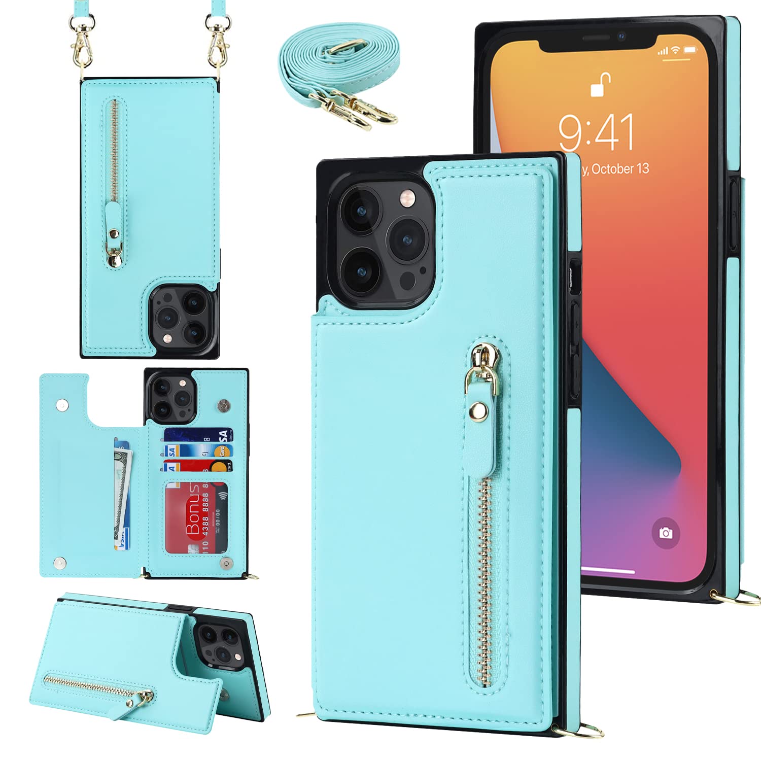 Premium Leather Crossbody Phone Case for iPhone 12 Pro Max (6.7