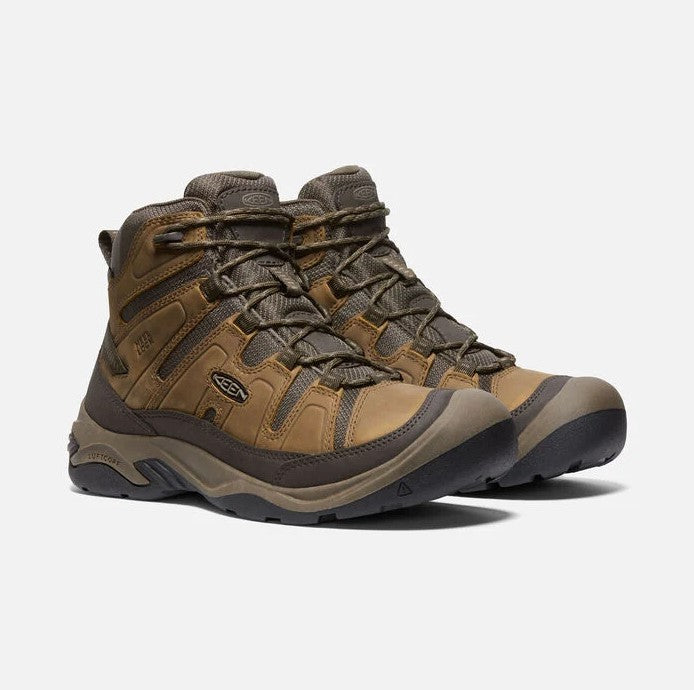 KEEN Circadia Mid WP Wide Waterproof Hiking Boots for Men - Durable & Comfortable Outdoor Shoes for Trekking, Camping & Backpacking