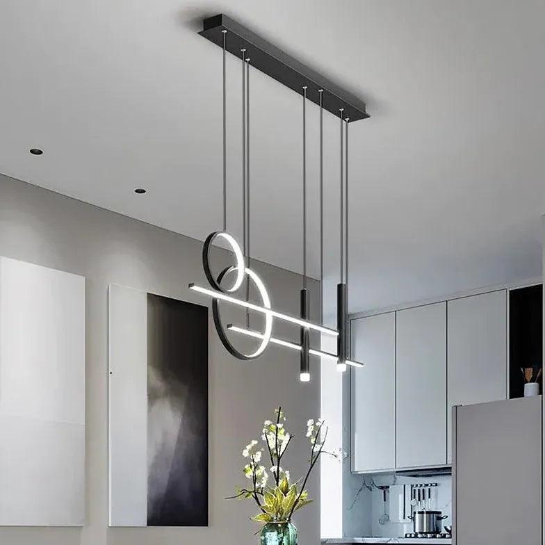 Modern LED Pendant Light for Kitchen - Adjustable Ring Downlight with Dimmable Brightness - Perfect for Countertops, Islands, and Dining Areas