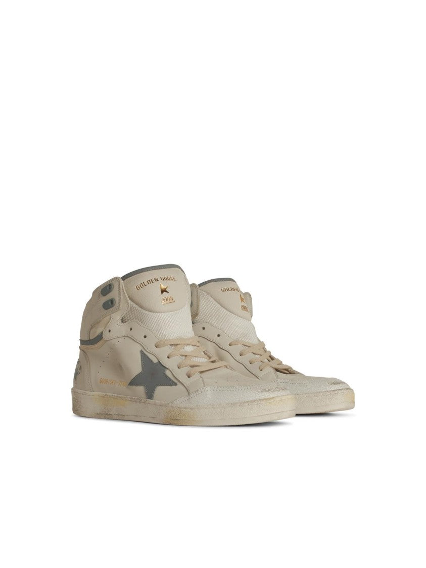 Sky Star White Leather Sneakers for Men & Women - Comfortable Casual Walking Shoes for Everyday Wear, Office, and Travel
