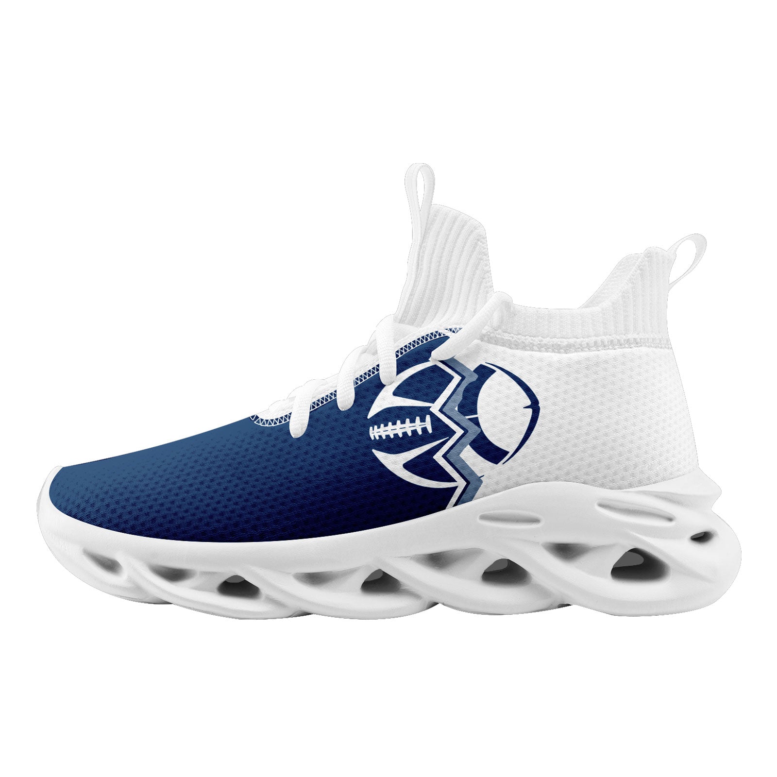 Custom Blue & White Indiana MaxSoul Shoes and Hat Set - Personalized Sports Combo for Basketball & Casual Wear - D028017-23