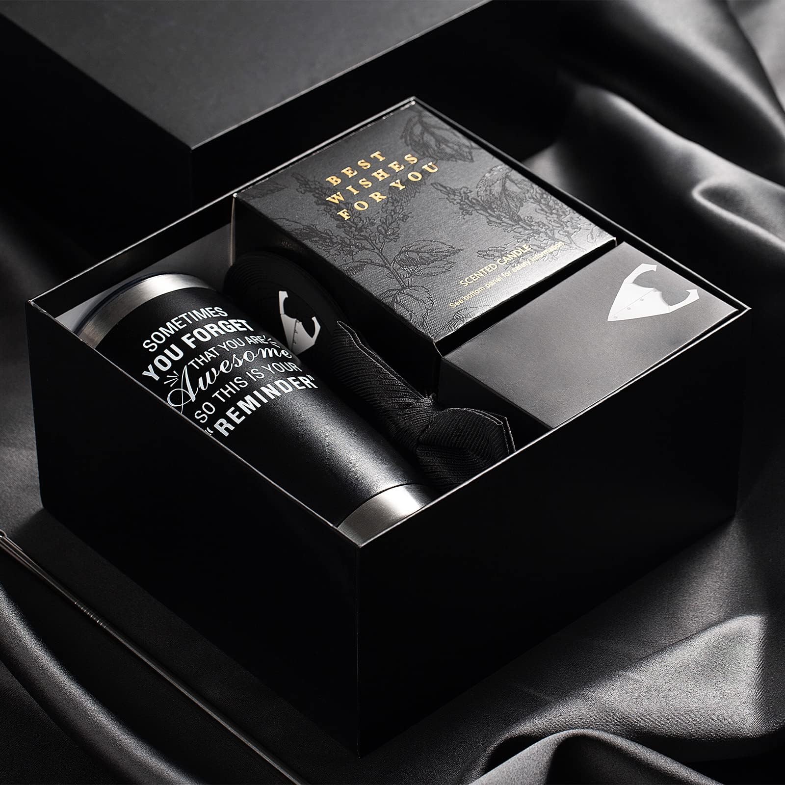 Best Gifts for Men - Premium Gift Box Basket for Dad, Husband, Brother - Perfect for Father's Day, Retirement, Birthday & Thinking of You - Includes Tumbler & Candles - Ideal for Home, Office & Special Occasions