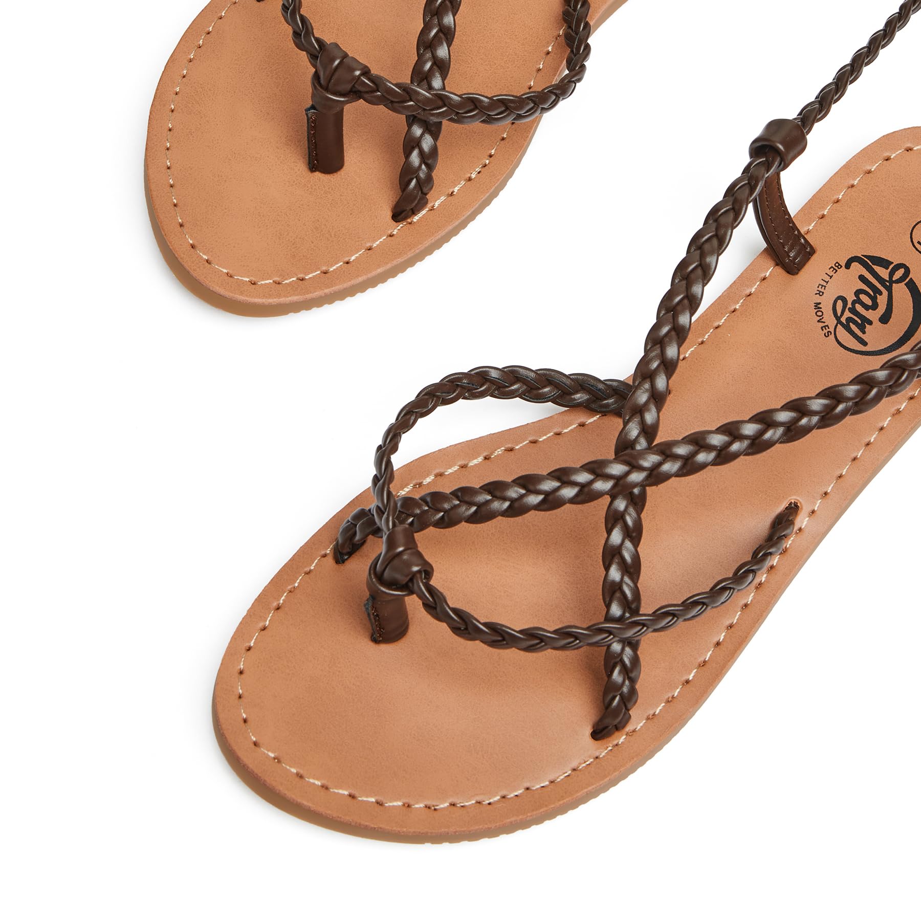 Women's Trary Lace-Up Gladiator Sandals - Open Toe Flat Dressy Summer Sandals for Beach & Casual Wear | 2023 Trendy Women's Fashion Footwear for Outdoor, Vacation & Daily Use