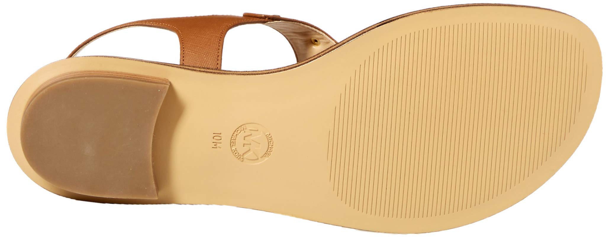Michael Kors Women's MK Plate Thong Flat Sandal - Comfortable Summer Sandals for Beach, Pool, and Casual Outings