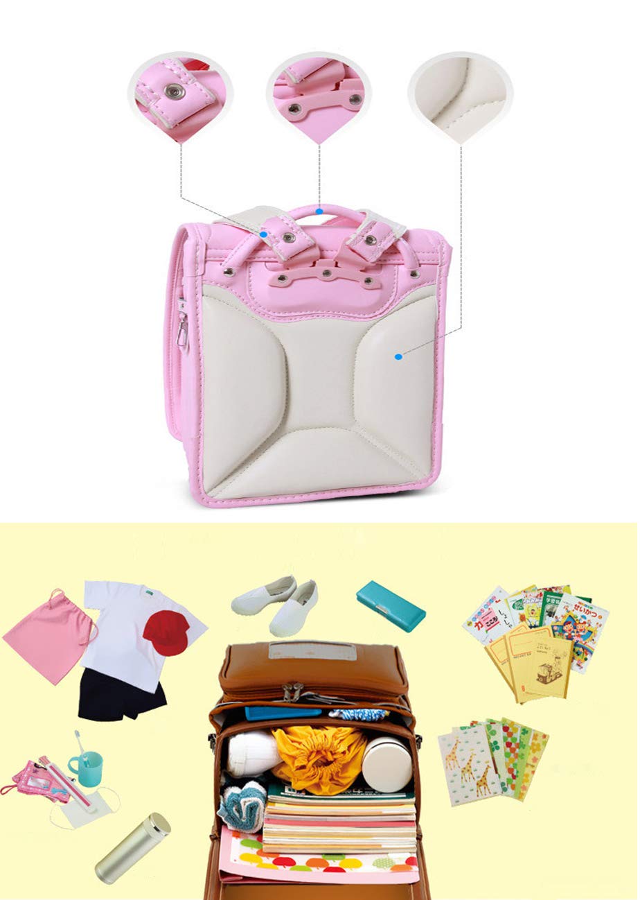 Japanese Semi-Automatic Randoseru School Bag - Waterproof PU Leather Backpack for Kids & Teens - Perfect for School, Travel, and Daily Use