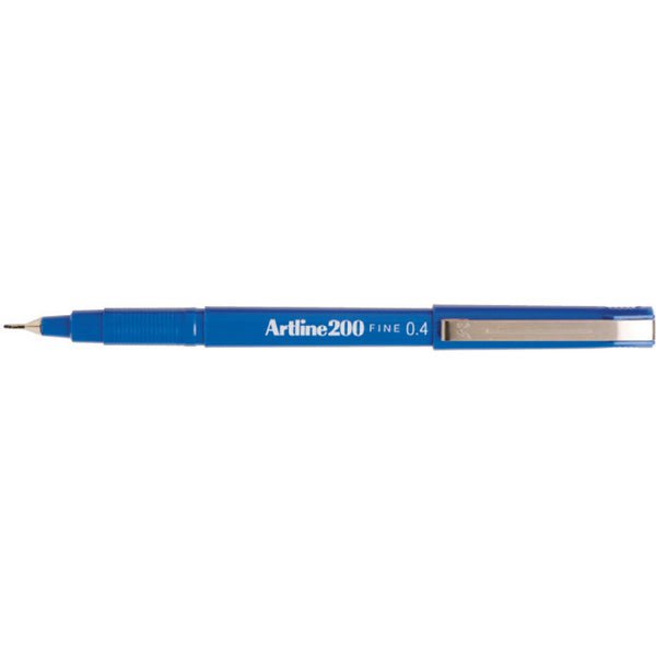 Artline 200 Fineliner Pen 0.4mm Blue - 12 Pack Set for Sketching, Journaling & Note Taking - Premium Fine Tip Marker Pens for Artists, Students & Office Use