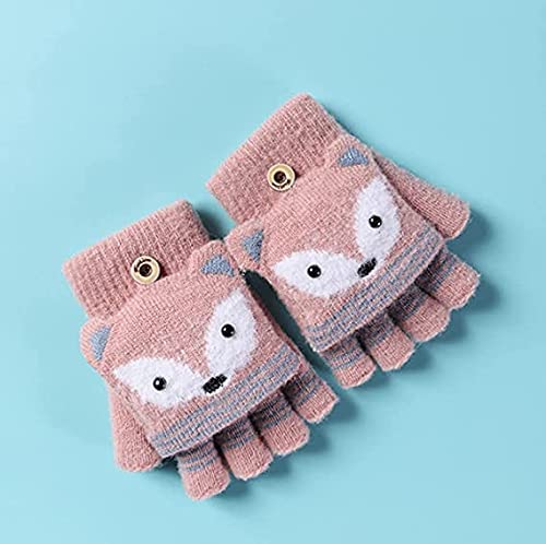 Double Layer Knitted Winter Gloves for Kids 1-4 Years Old - Warm Plush Hanging Neck Mittens with Rope - Toddler Full Finger Thermal Wrist Gloves for Boys & Girls - Perfect for Outdoor Play, Snow Activities & Christmas Gifts