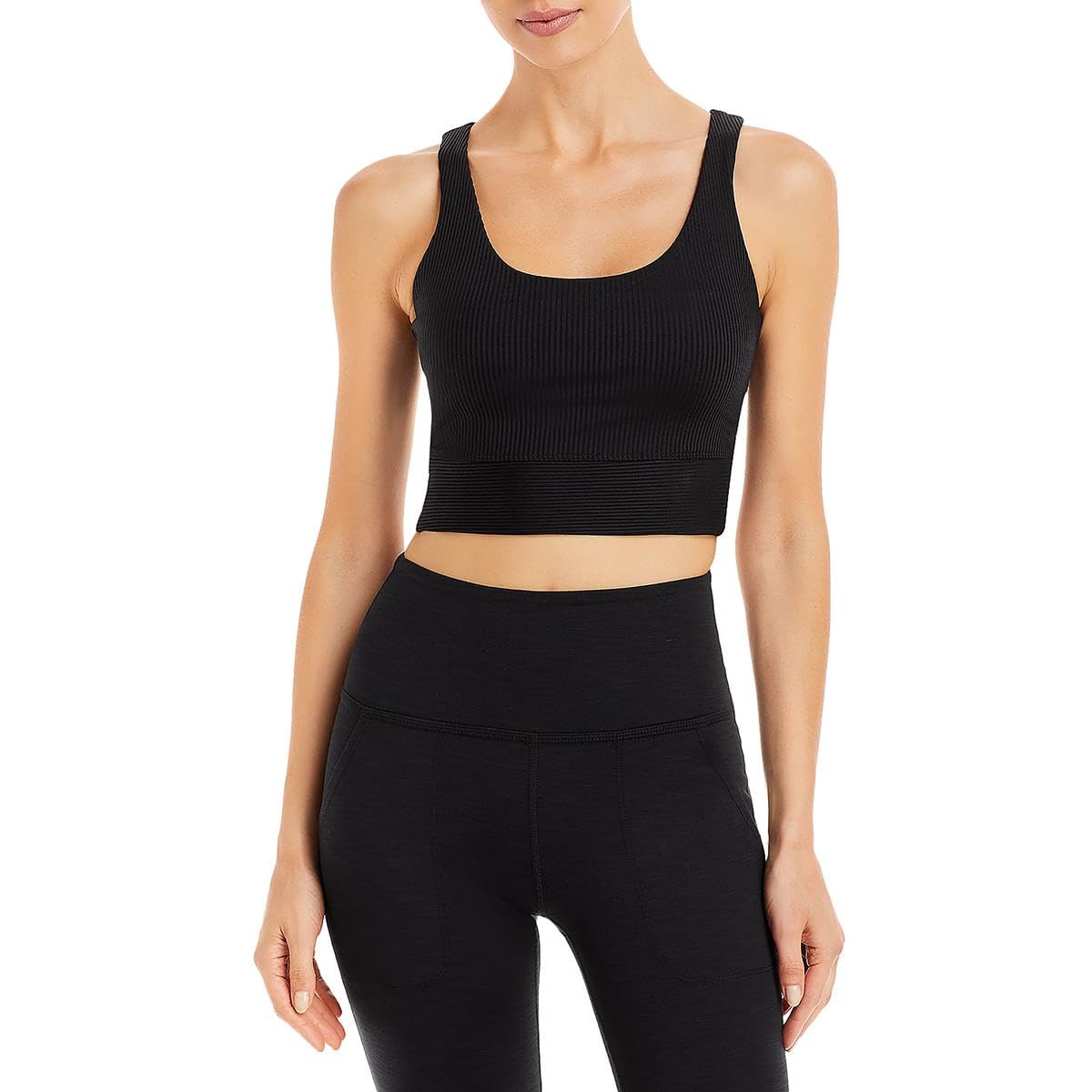 High Support Ribbed Gym Bra for Women - Seamless Workout Sports Bra with Breathable Fabric for Running, Yoga & Fitness Training