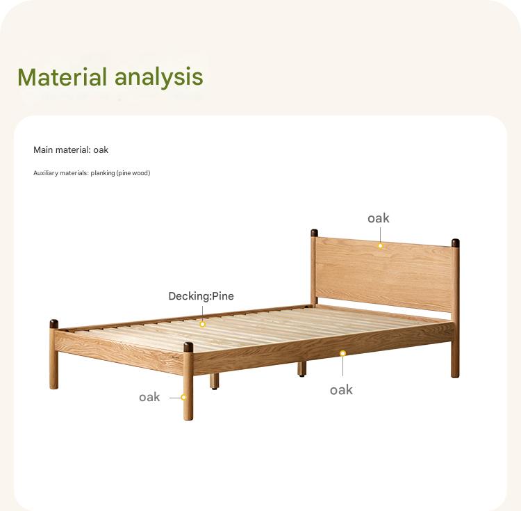 Solid Oak Wood Kids Bed - Sturdy & Safe Children's Bedroom Furniture for Toddlers & Teens - Perfect for Bedrooms, Daycare, and Guest Rooms