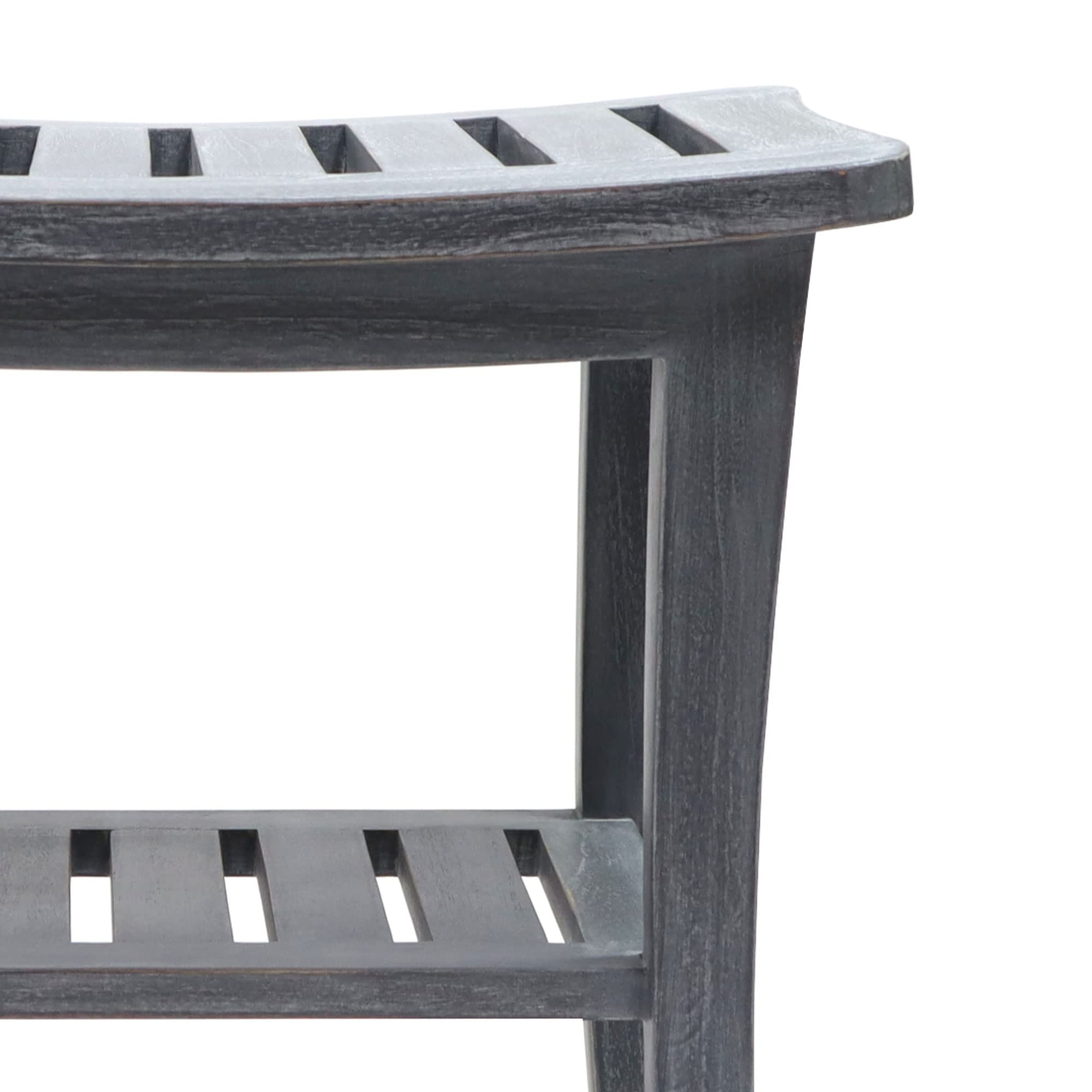 Redmon Since 1883 Weathered Genuine Teak Wood Bench - Outdoor Garden Patio Furniture for Backyard, Porch & Poolside Seating