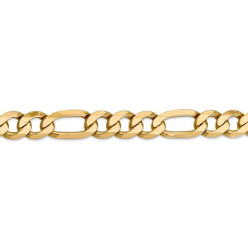 14KT Yellow Gold 10mm Figaro Link Bracelet for Men - Classic 8-Inch Chain Jewelry for Gifts, Weddings & Special Occasions