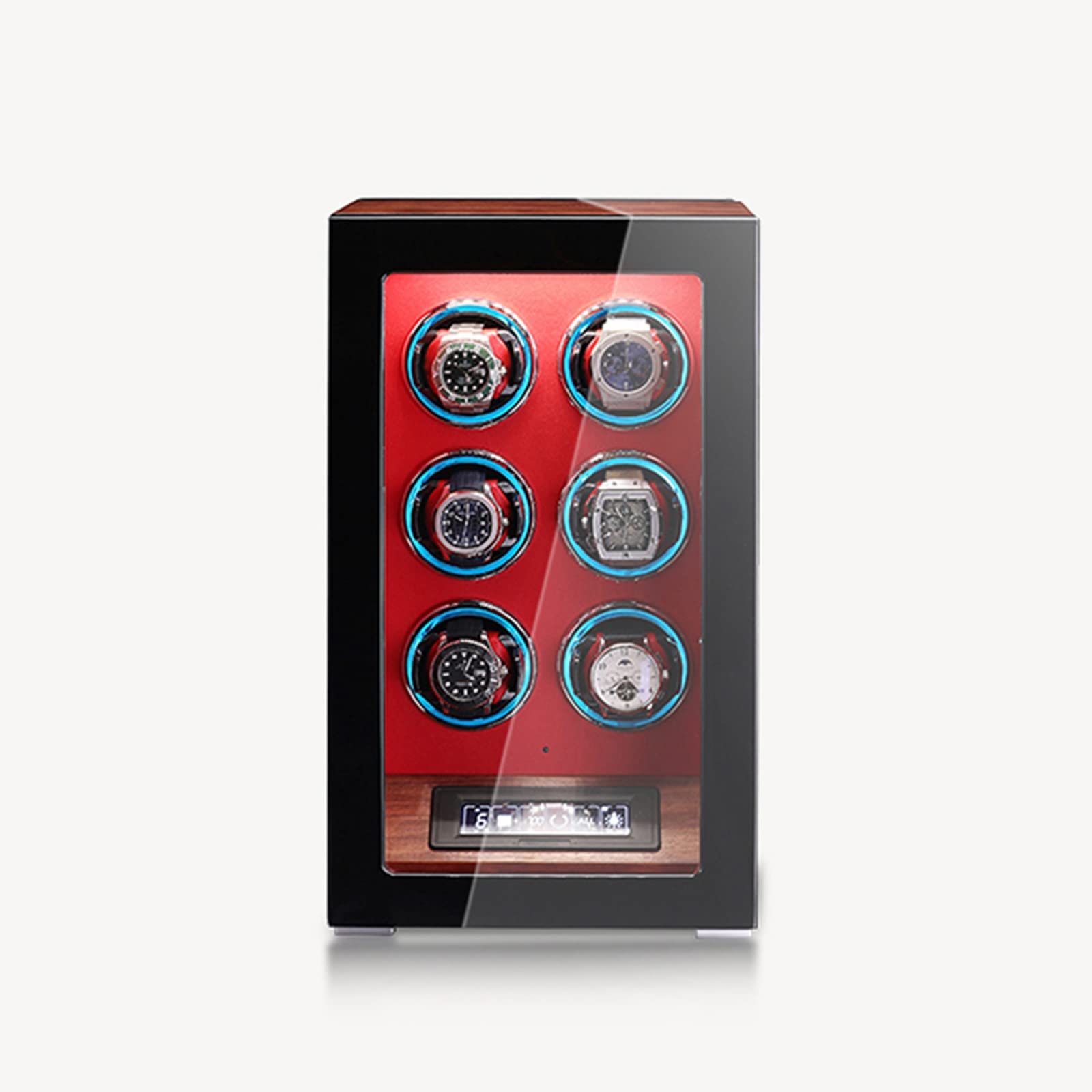 Premium Automatic Watch Winder with Fingerprint Unlock - 2/4/6/9/12 Slot Luxury Watch Storage Box with Colorful LED Lighting | Perfect for Watch Collectors & Display Cases (Home/Office/Jewelry Store Use)