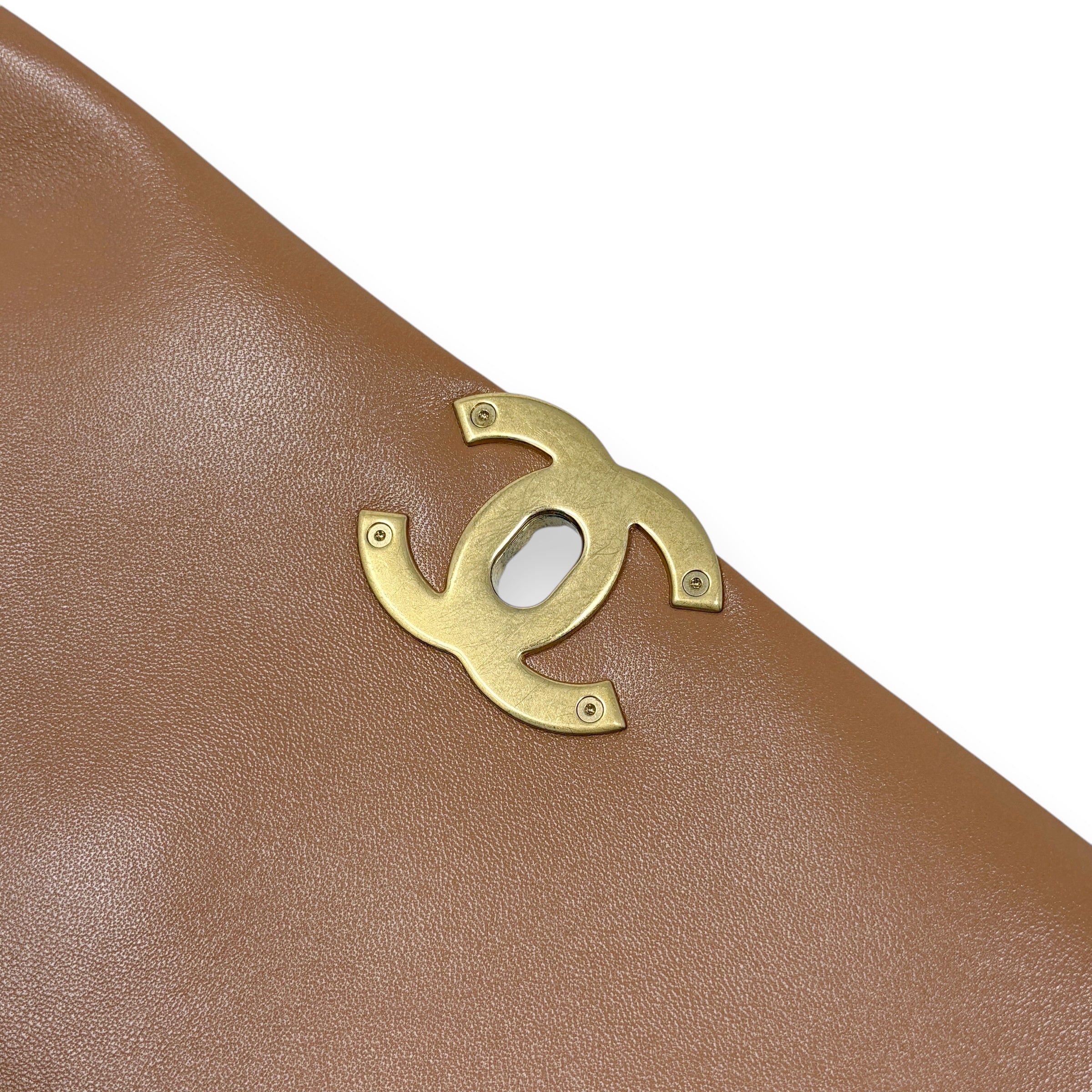 Chanel Caramel Large 19 Flap Bag - Luxury Designer Handbag for Women | Perfect for Everyday Use, Work & Special Occasions