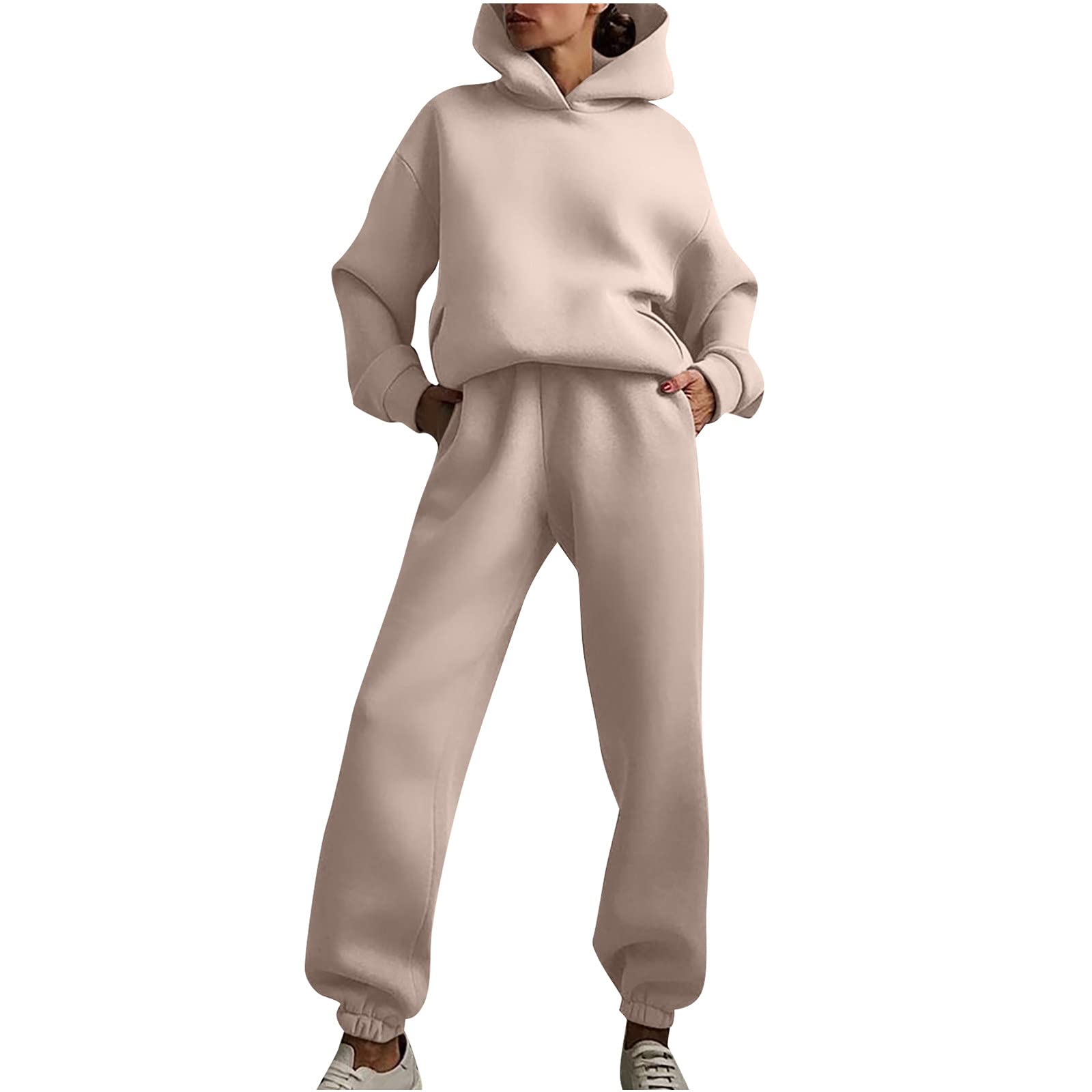 Women's Casual Two Piece Outfits - Lounge Sets with Pullover Hoodie & Jogger Pants, Comfy Athletic Sweatsuits for Workout, Yoga, Running and Home Relaxation