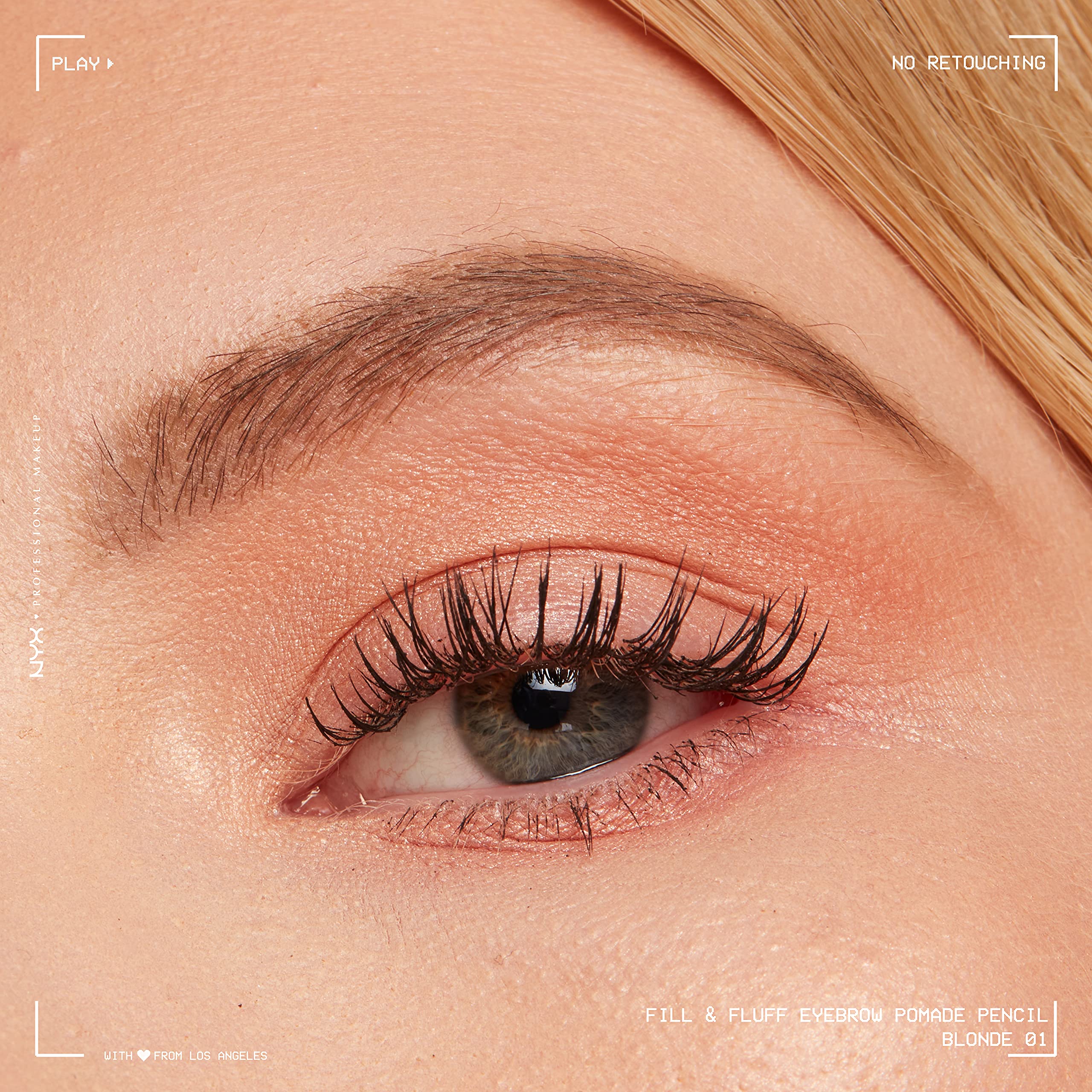 NYX Professional Makeup Fill & Fluff Eyebrow Pomade Pencil - Blonde | Waterproof Eyebrow Pencil for Natural-Looking Brows | Perfect for Everyday Makeup & Professional Use