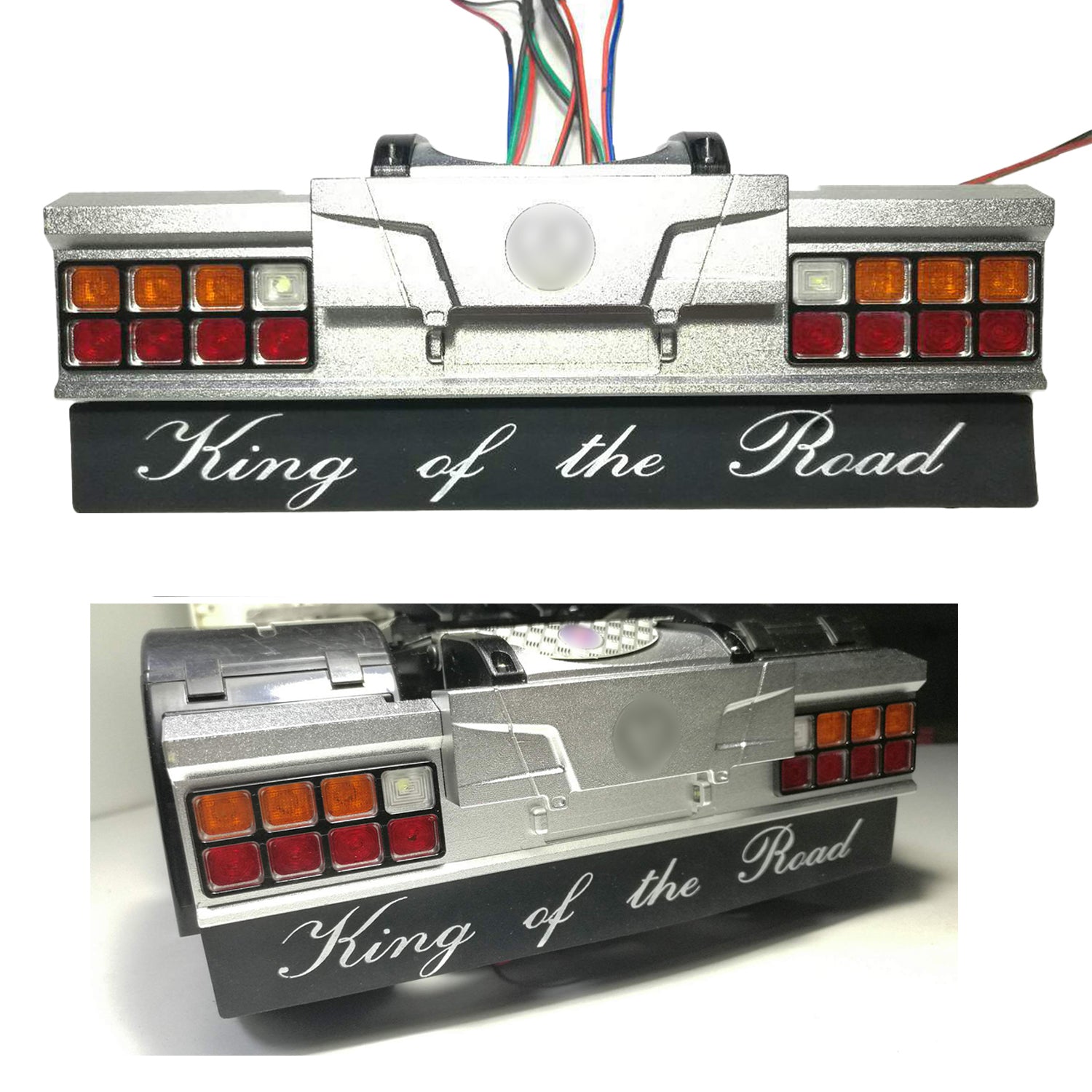 Upgrade Metal Tail Beam Taillight Set for 1/14 RC Tractor R620 56323 Radio Controlled Truck - Universal Customized Part for RC Car Enthusiasts - Perfect for Night Racing and Off-Road Adventures