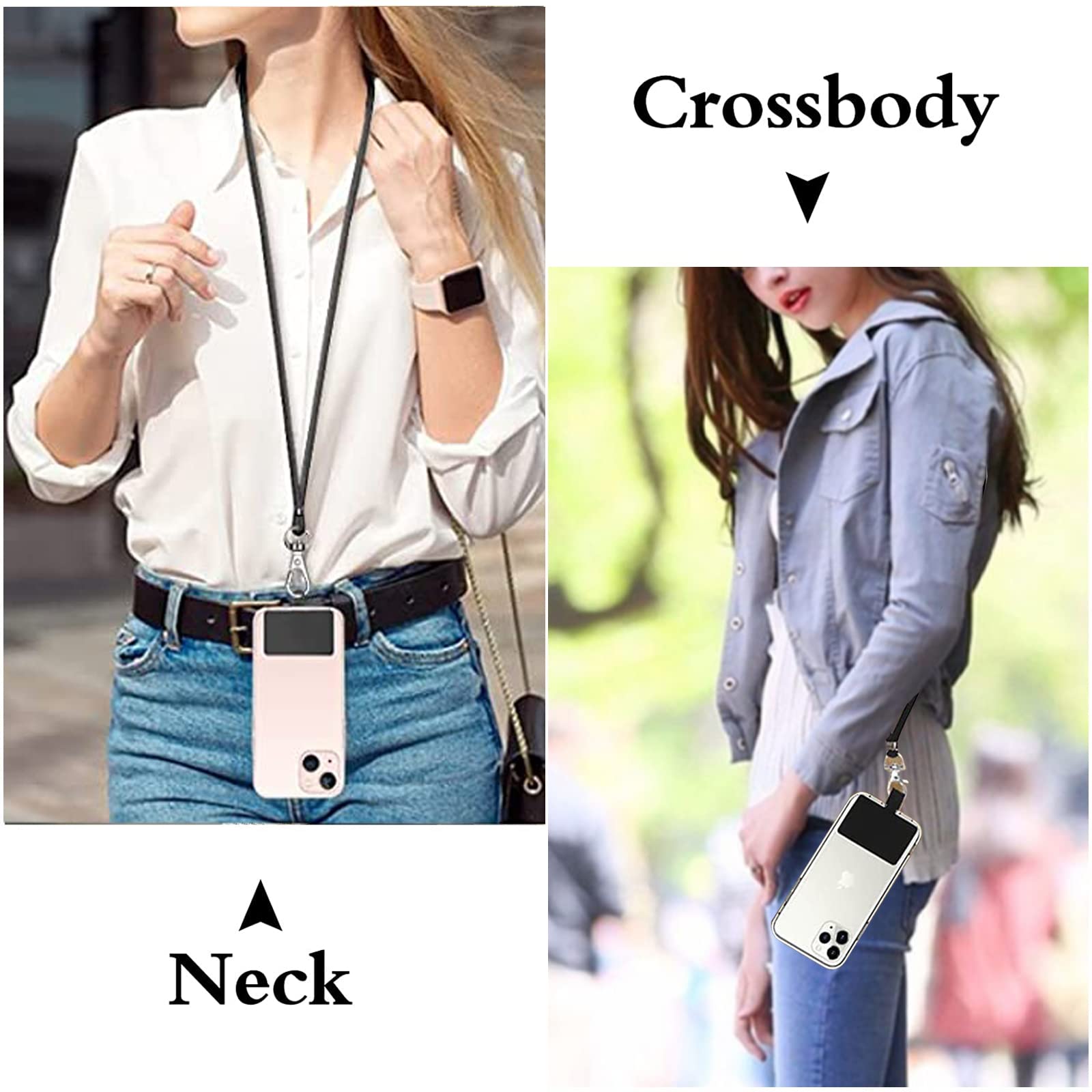 Universal Phone Lanyard - Adjustable Nylon Neck Strap with Detachable Tether for Smartphones - Perfect for Travel & Work