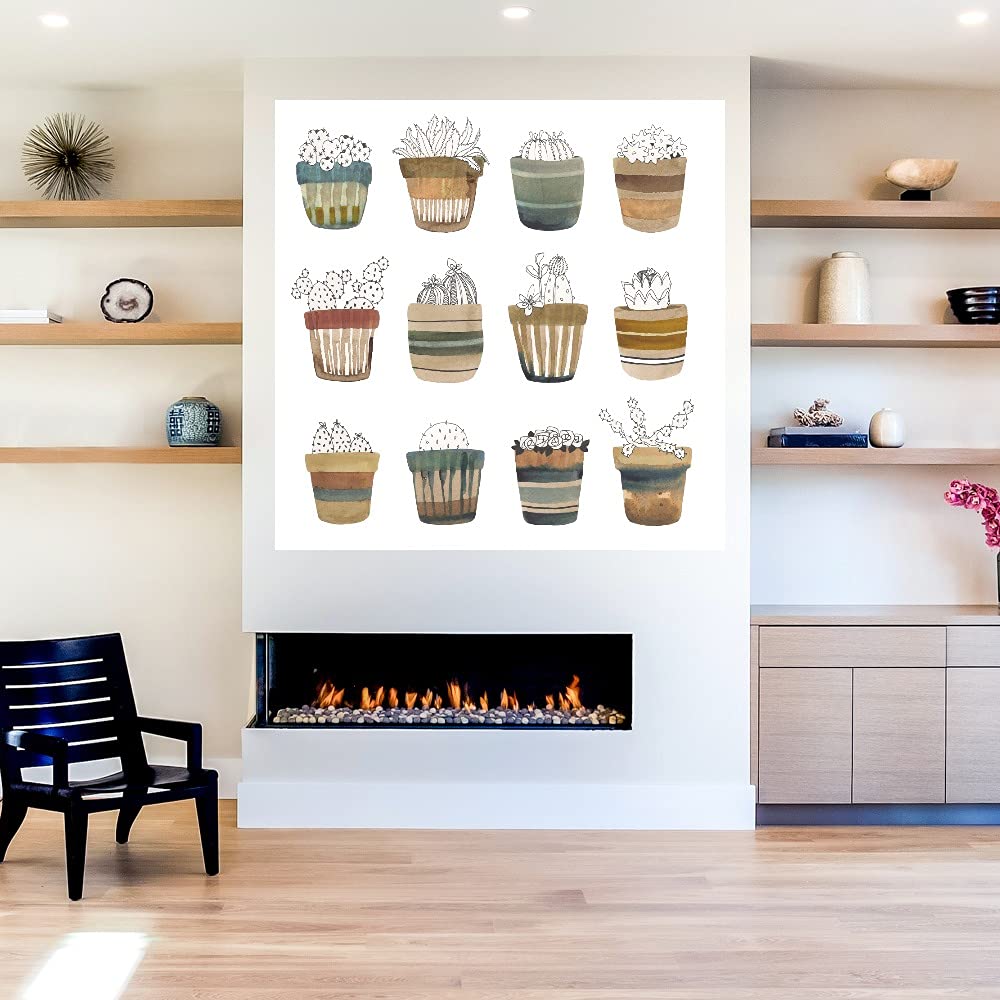 Premium Fine Art Canvas Cactus Collective Wall Decor by Sandra Jacobs - 48x48 Inches - Ready to Hang - Perfect for Living Room, Bedroom, Office & More - Adds Vibrant Southwestern Style to Any Space