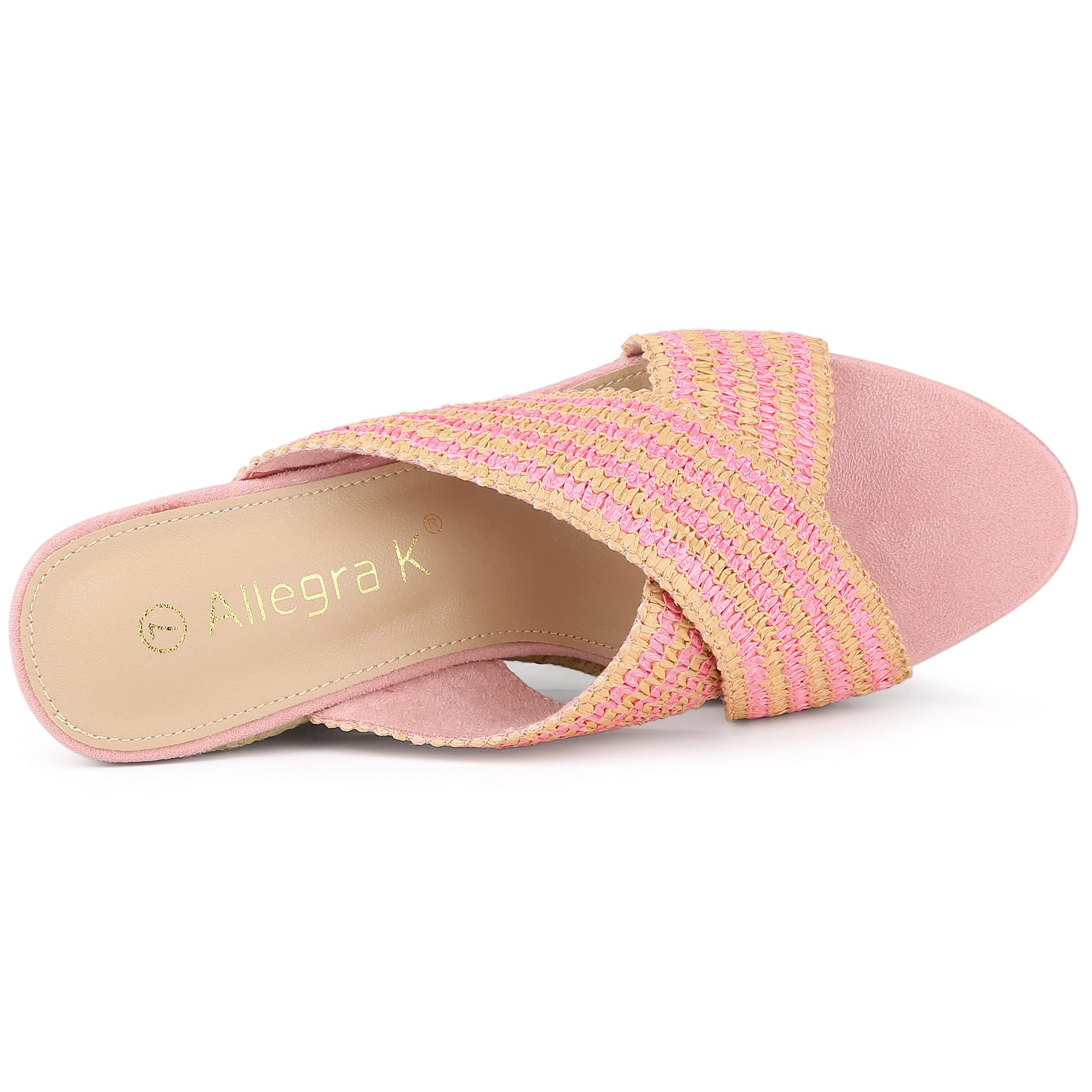Allegra K Women's Espadrilles Wedge Sandals - Comfortable Slide Wedges for Summer, Beach, and Casual Outings