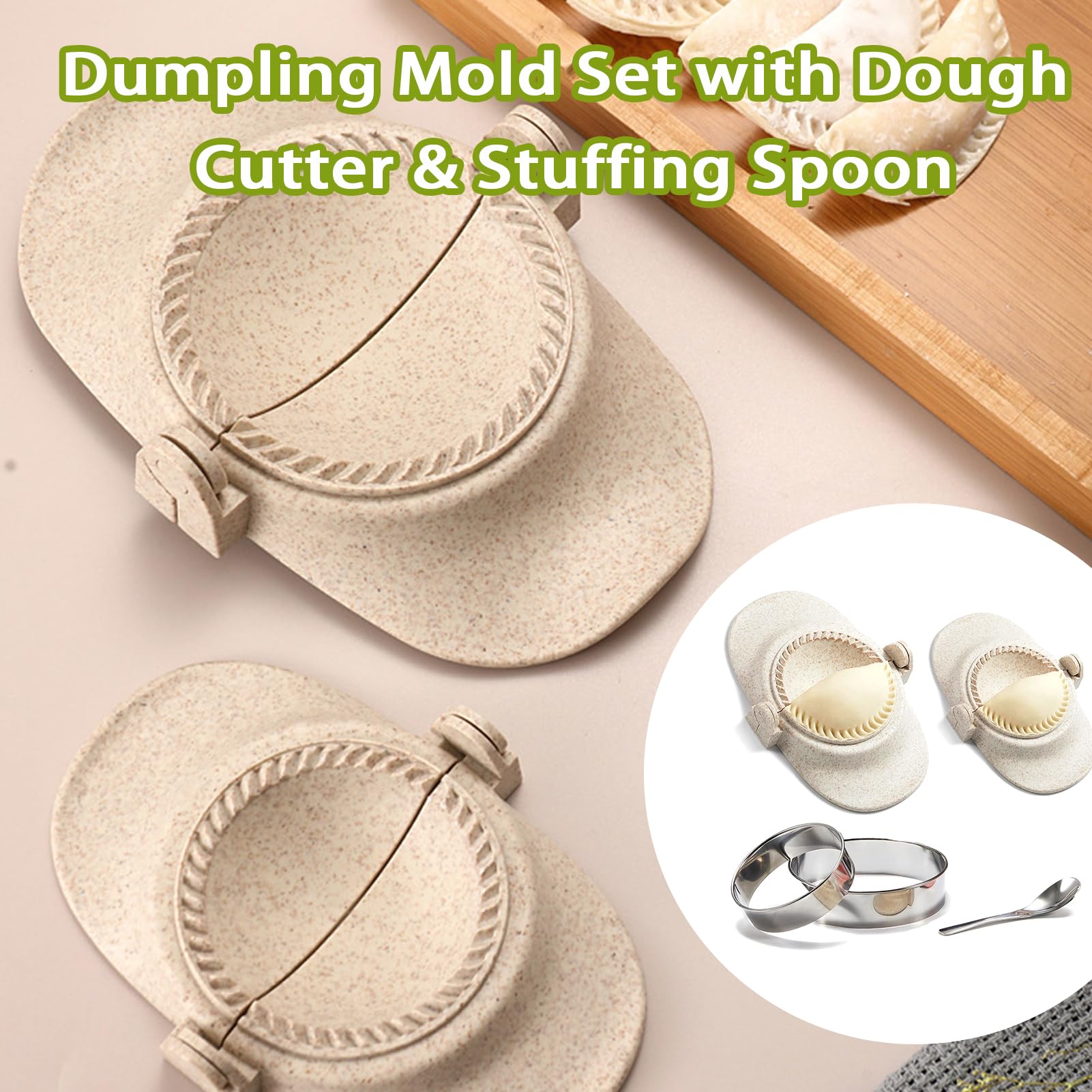 Empanada Maker Press Set with Dough Cutter - 2 Sizes (4