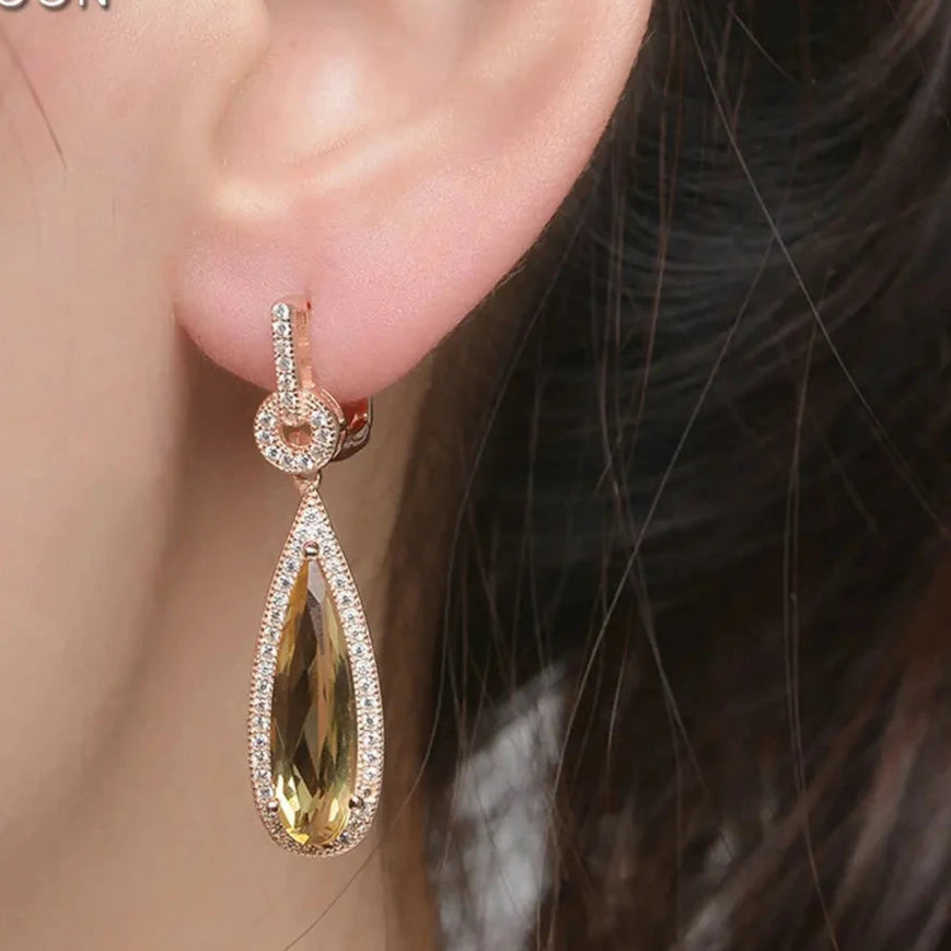 Elegant Water Drop Earrings for Women - Dainty Dangling Jewelry Gift for Her - Perfect for Weddings, Parties & Everyday Wear