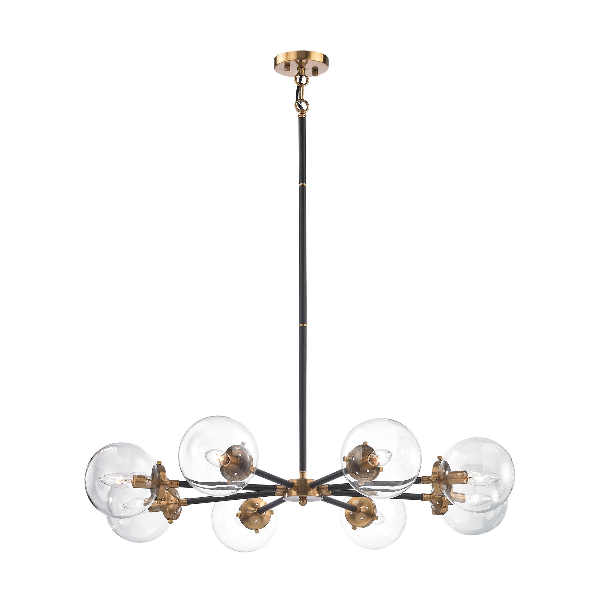 Draper Sputnik Chandelier - Modern Mid Century Lighting Fixture for Dining Room, Living Room & Bedroom | Vintage Inspired Ceiling Light with Crystal Accents