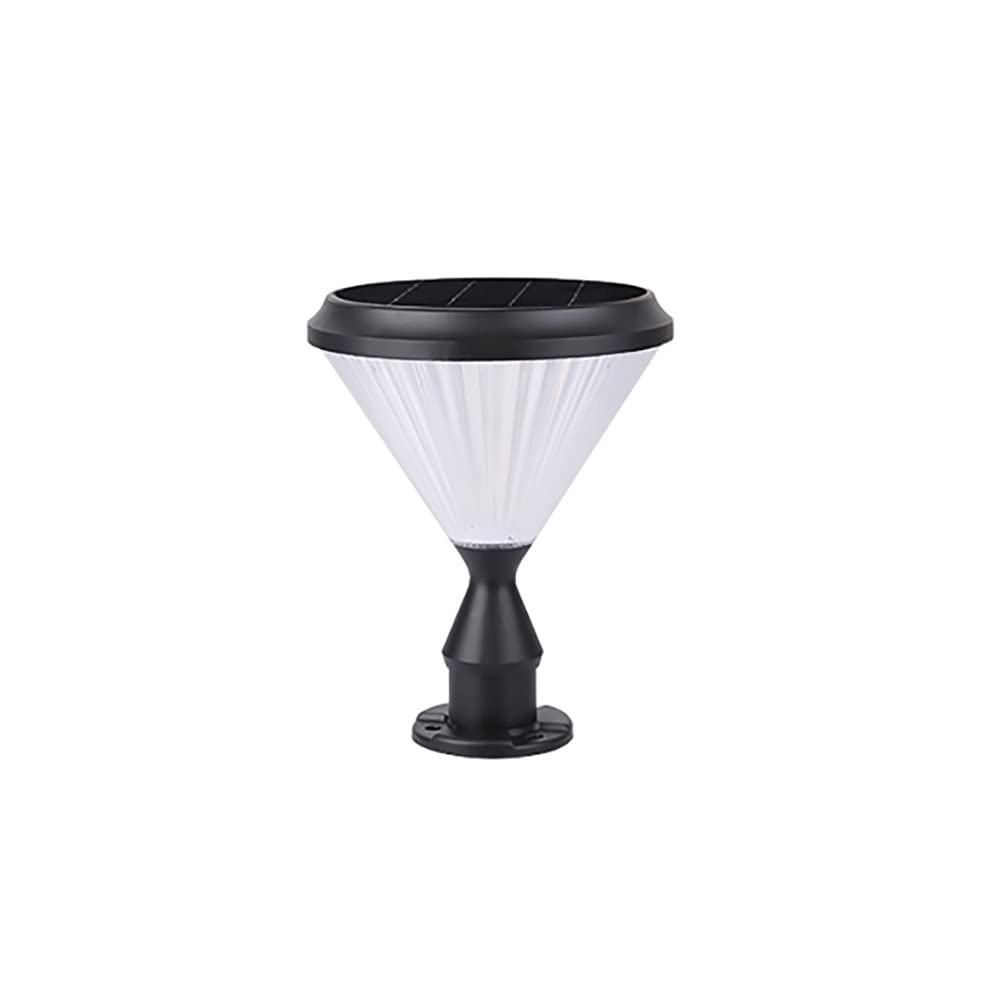 Solar Powered LED Post Cap Lights - Waterproof Outdoor Fence & Deck Lighting for Garden, Patio, Pathway (Black, White Light) - Perfect for Landscape & Backyard Decoration