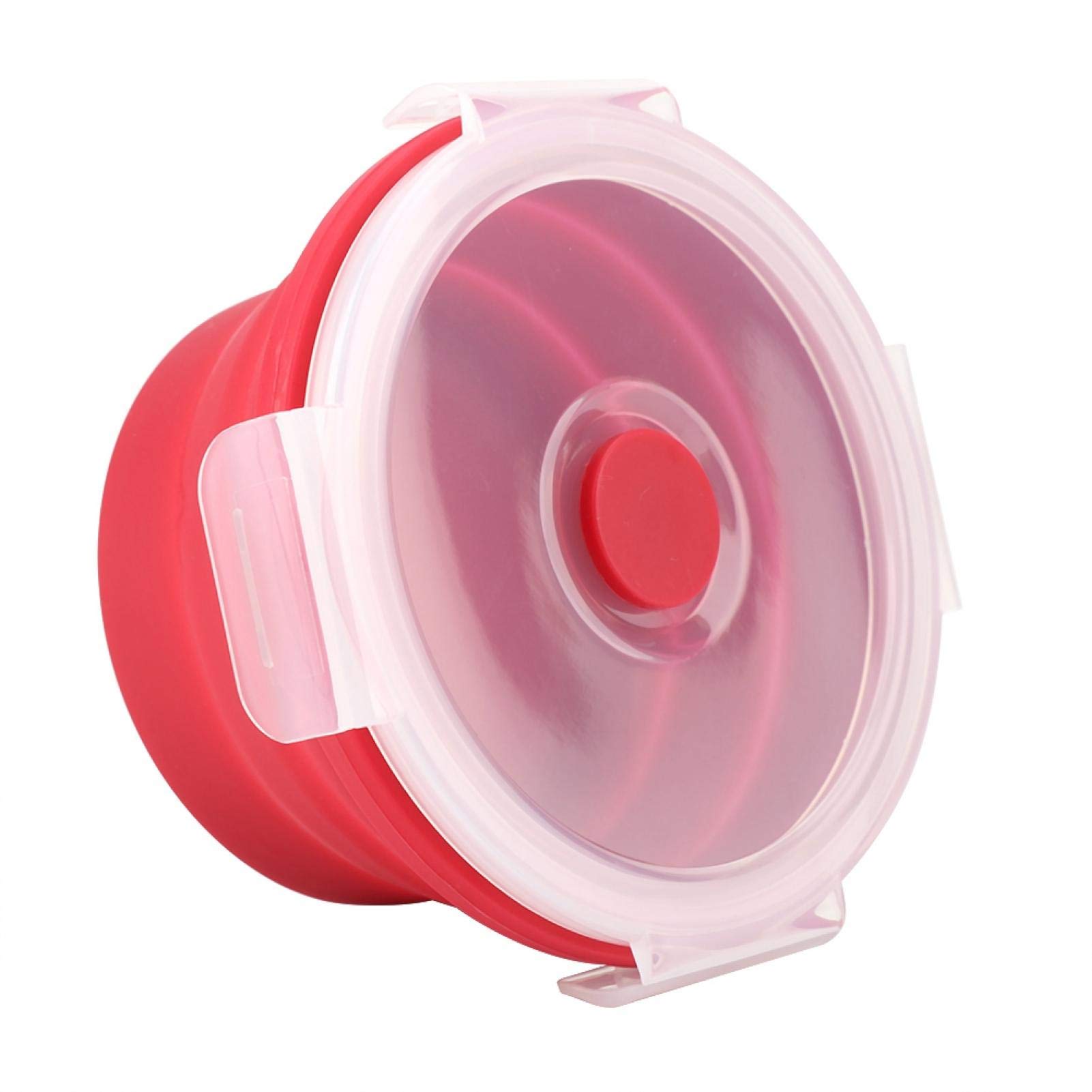 Foldable Silicone Bento Lunch Box 350ml - Microwave Safe for Office & Picnics