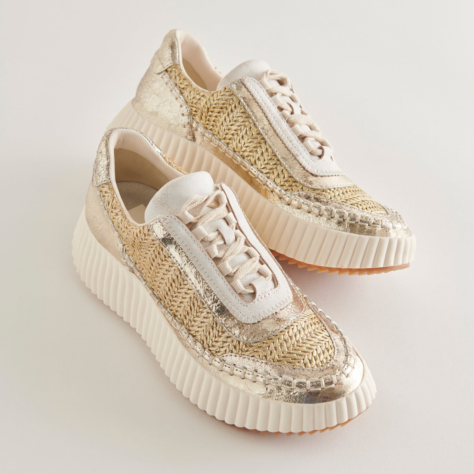 DOLEN Gold Knit Sneakers - Comfortable & Stylish Women's Running Shoes for Walking, Gym, and Casual Wear