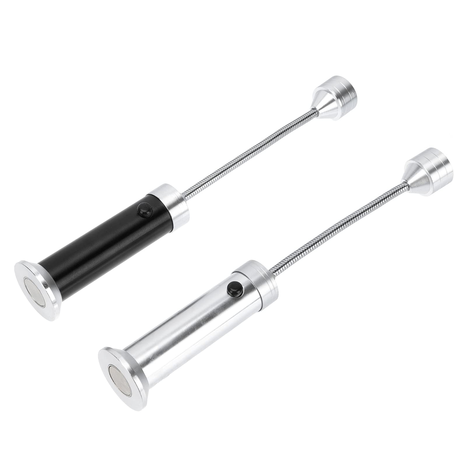 Yardwe 2 Pack Magnetic Rechargeable LED BBQ Grill Lights with Flexible Gooseneck - Weather Resistant Black & Silver for Outdoor Cooking, Camping, and Backyard Barbecues