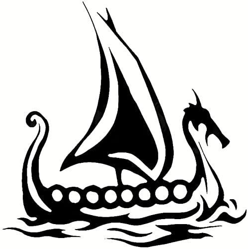 Viking Ship Car Stickers - Reflective Decals for Cars, Trucks, Laptops & Motorcycles - Durable Vinyl Decoration for Vehicle & Tech Accessories - Perfect for Road Trips, Commuting & Personalizing Your Ride