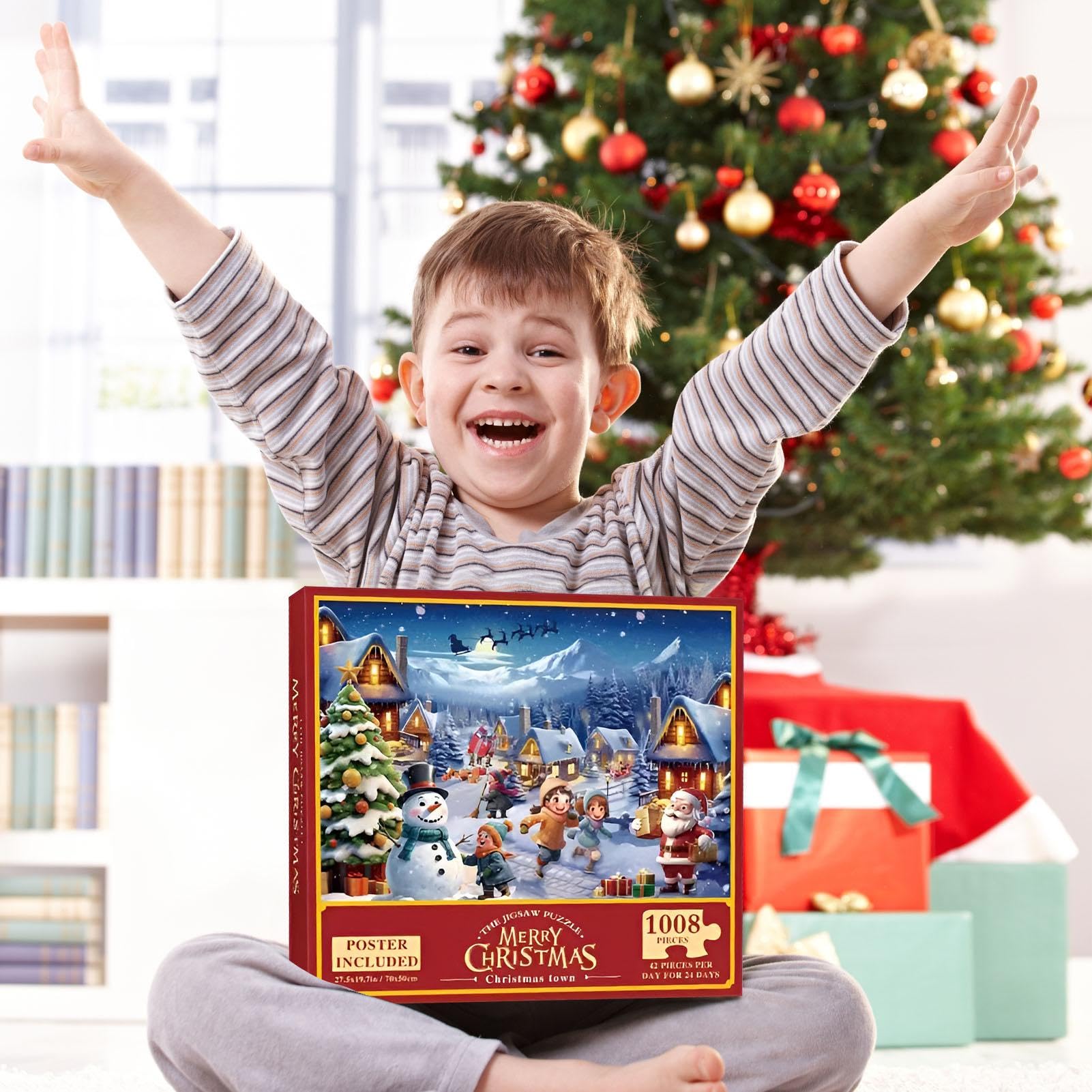 2024 Christmas Advent Calendar Puzzle - 24-Day Holiday Countdown Decor for Home & Family Game Night | Interactive Parent-Child Bedroom Activity | Perfect for Christmas Decorations & Festive Family Bonding