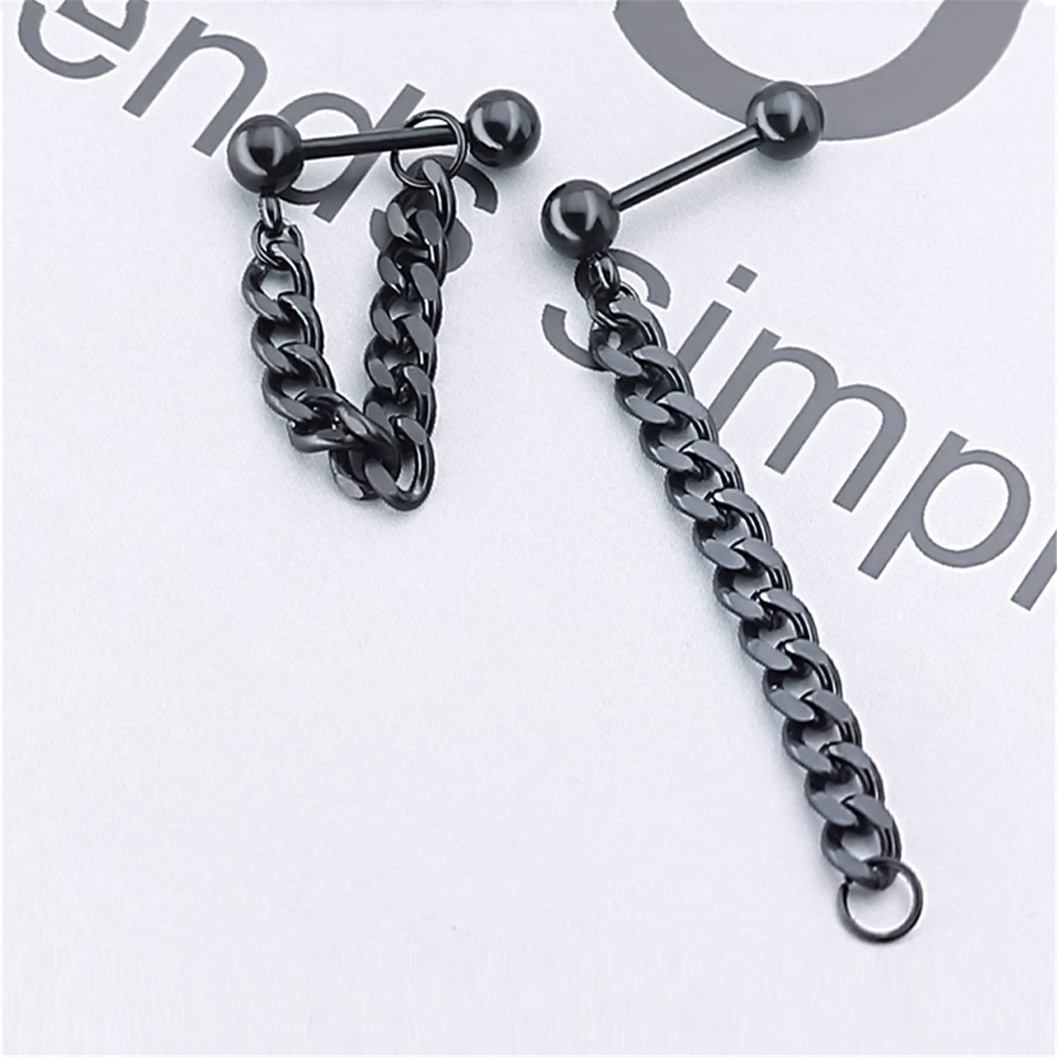 Unique Punk Chain Tassel Ball Stud Earrings - Silver Drop Dangle Earrings for Women & Men | Unisex Gothic Jewelry | Perfect for Concerts, Parties & Alternative Fashion