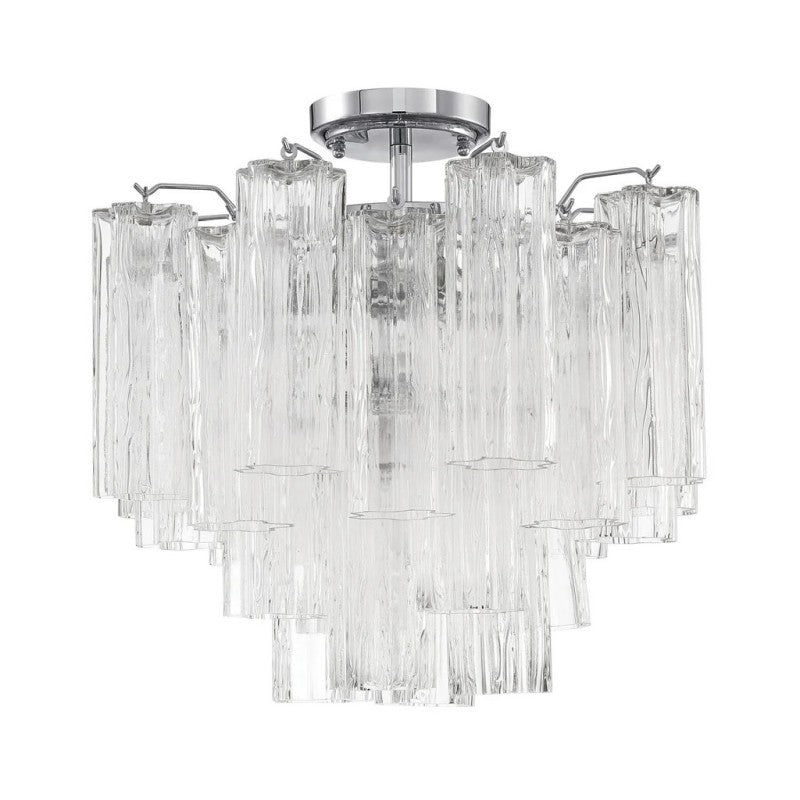 Addens 4-Light Semi Flush Mount Ceiling Fixture - Modern LED Lighting for Bedroom, Living Room & Dining Room