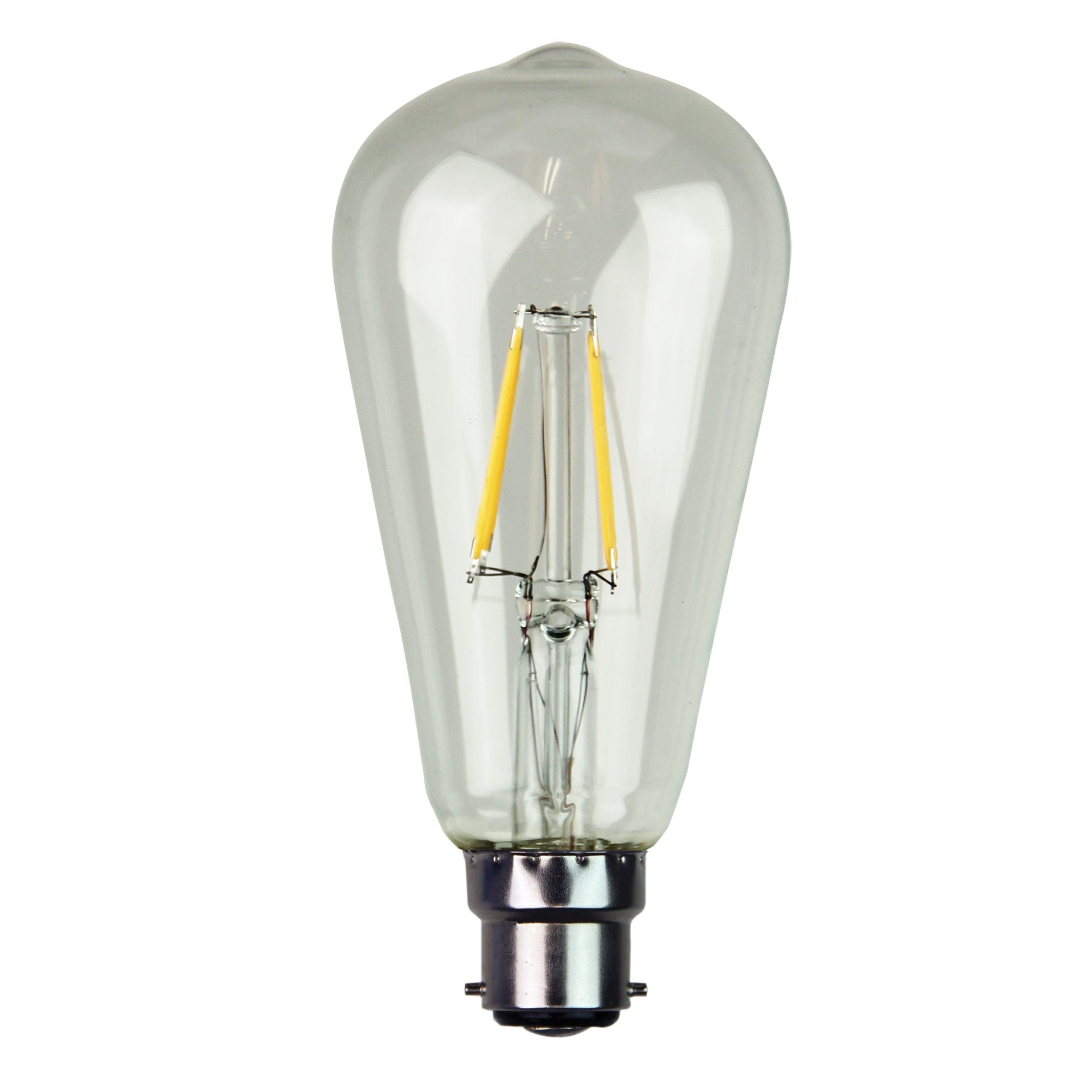 4W B22 (BC) Warm White LED Filament Pear Dimmable Globe Light Bulb - Perfect for Bedroom, Living Room & Vintage Style Lamps