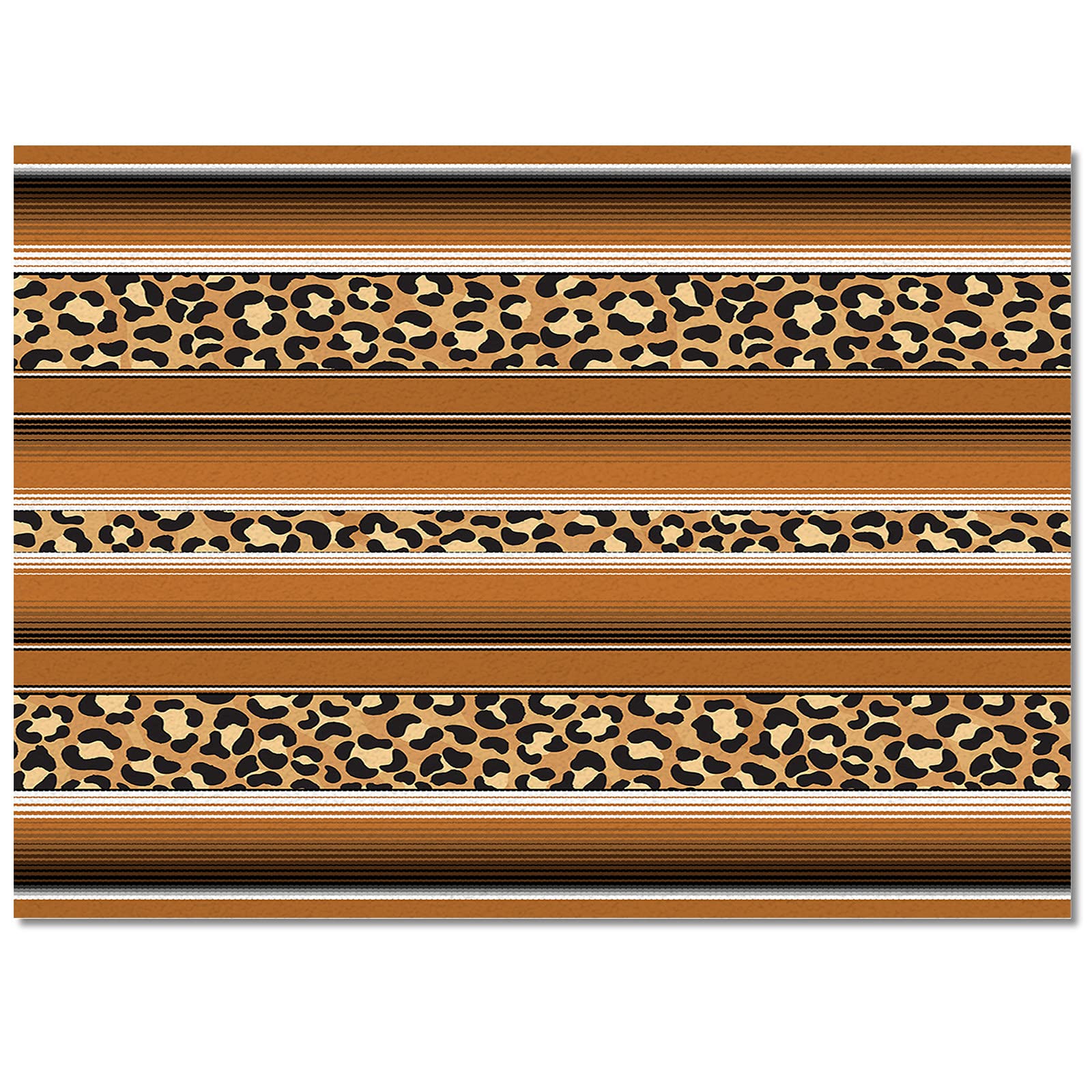 3'x5' Leopard Print Area Runner Rug - Washable Indoor/Outdoor Carpet for Kitchen, Living Room, Bathroom, Bedroom & Laundry | Abstract Geometric Animal Skin Design for Home Decor, Office & Classroom Use