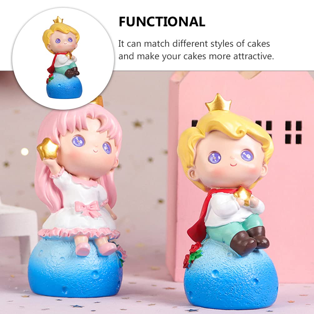 SOIMISS Resin Cake Toppers - Cartoon Doll Decor for Cupcakes & Birthday Cakes