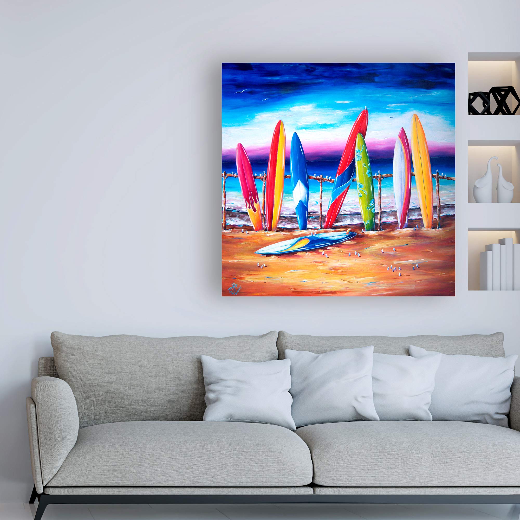 Deborah Broughton Surf Surfect 2 Wall Art Print - 18x18 Inches Coastal Beach Decor for Living Room, Bedroom & Office | Trademark Fine Art