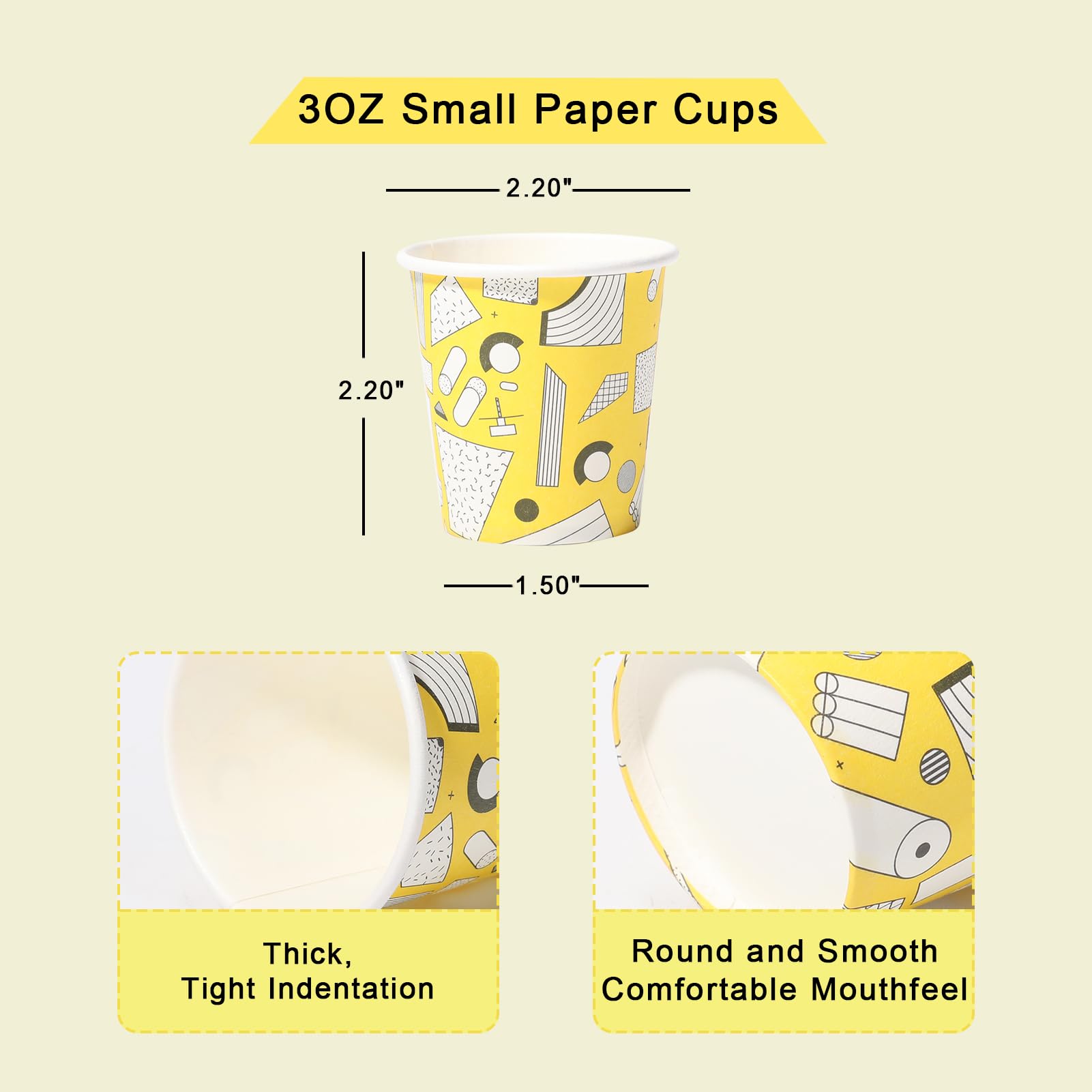 Lamosi 300 Pack 3 oz Disposable Paper Bathroom Cups - Mini Mouthwash Cups for Dental Rinsing, Perfect for Parties, Picnics, BBQs, Travel & Events - Ideal for Home, Office & Hotel Use