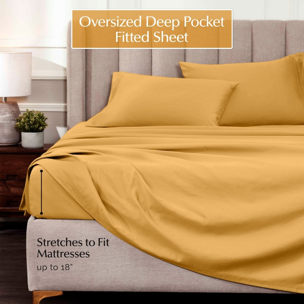 Premium 1000 Thread Count Egyptian Cotton Sheet Set - Eco-Friendly, Breathable & Hypoallergenic - Perfect for Luxury Bedding & Hot Sleepers